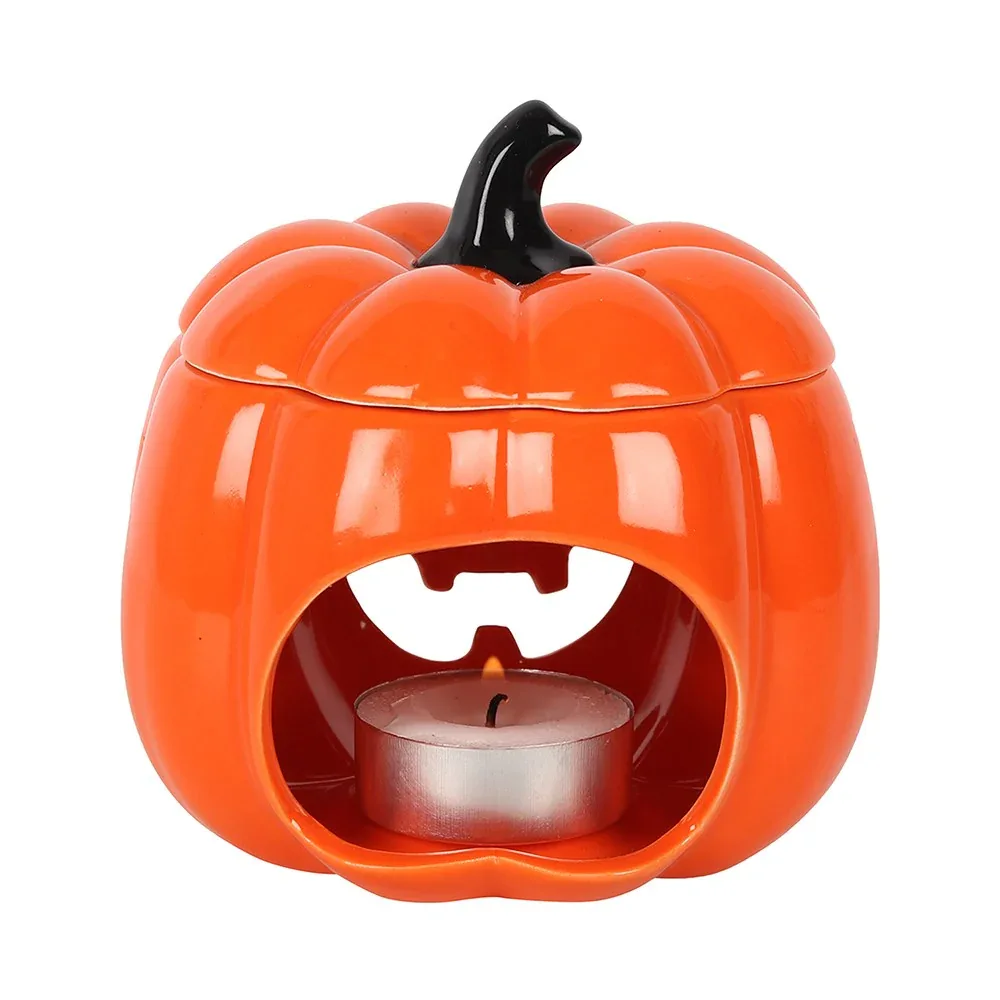 Orange Halloween Jack-O-Lantern Oil Burner - Image 3