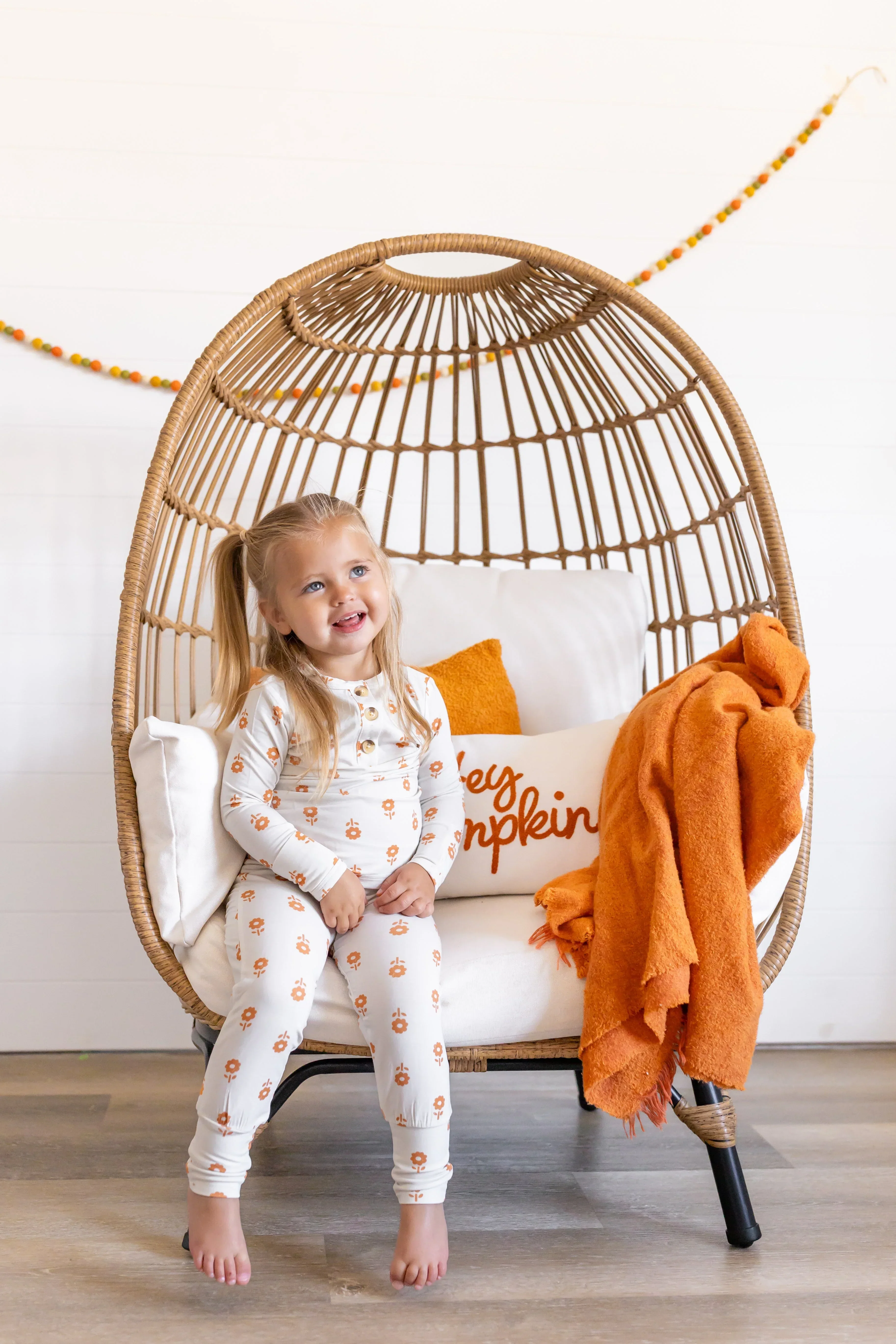 Orange Posie 2pc Bamboo Pajamas for Kids - Sizes Newborn & Up! - Image 10