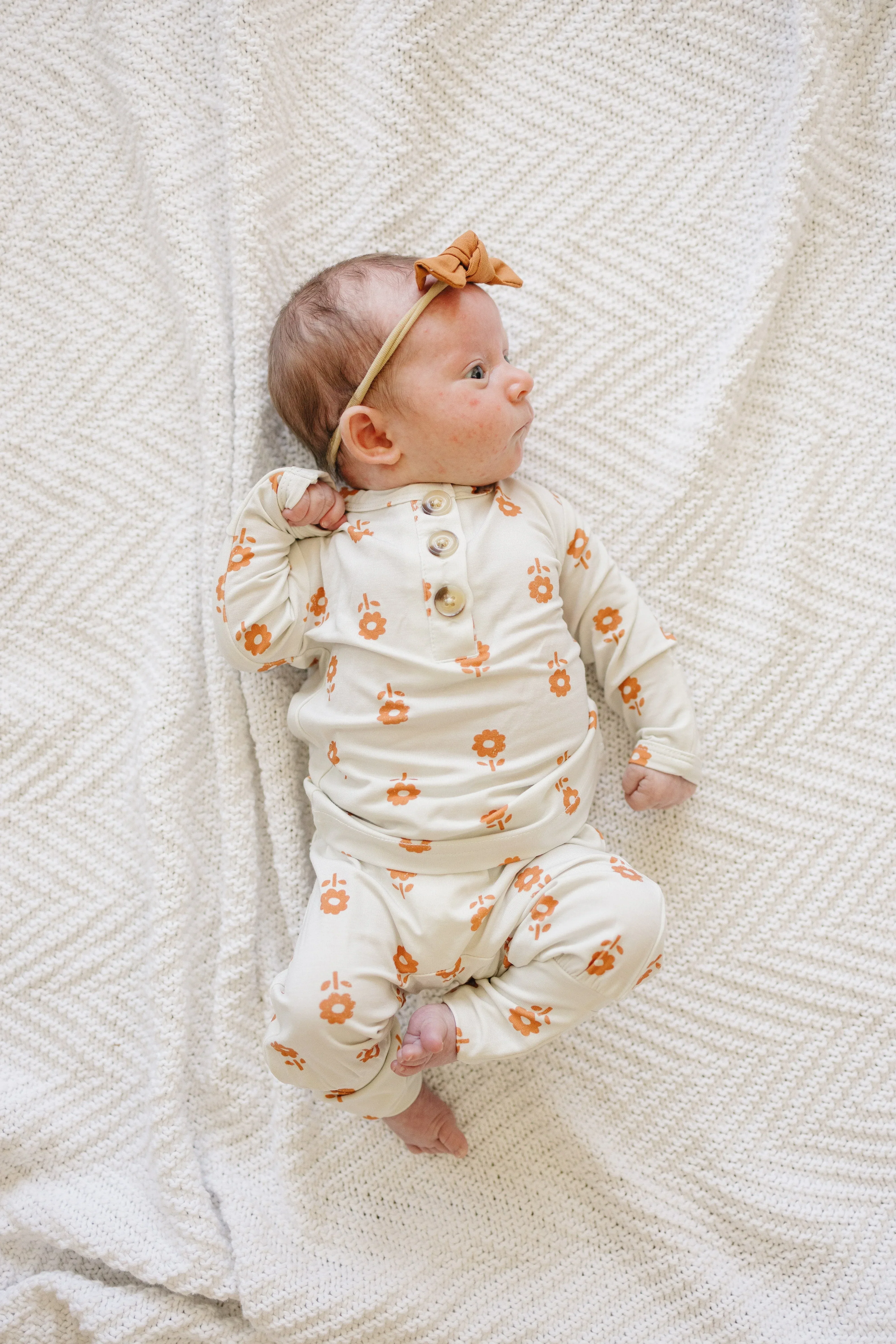 Orange Posie 2pc Bamboo Pajamas for Kids - Sizes Newborn & Up! - Image 6