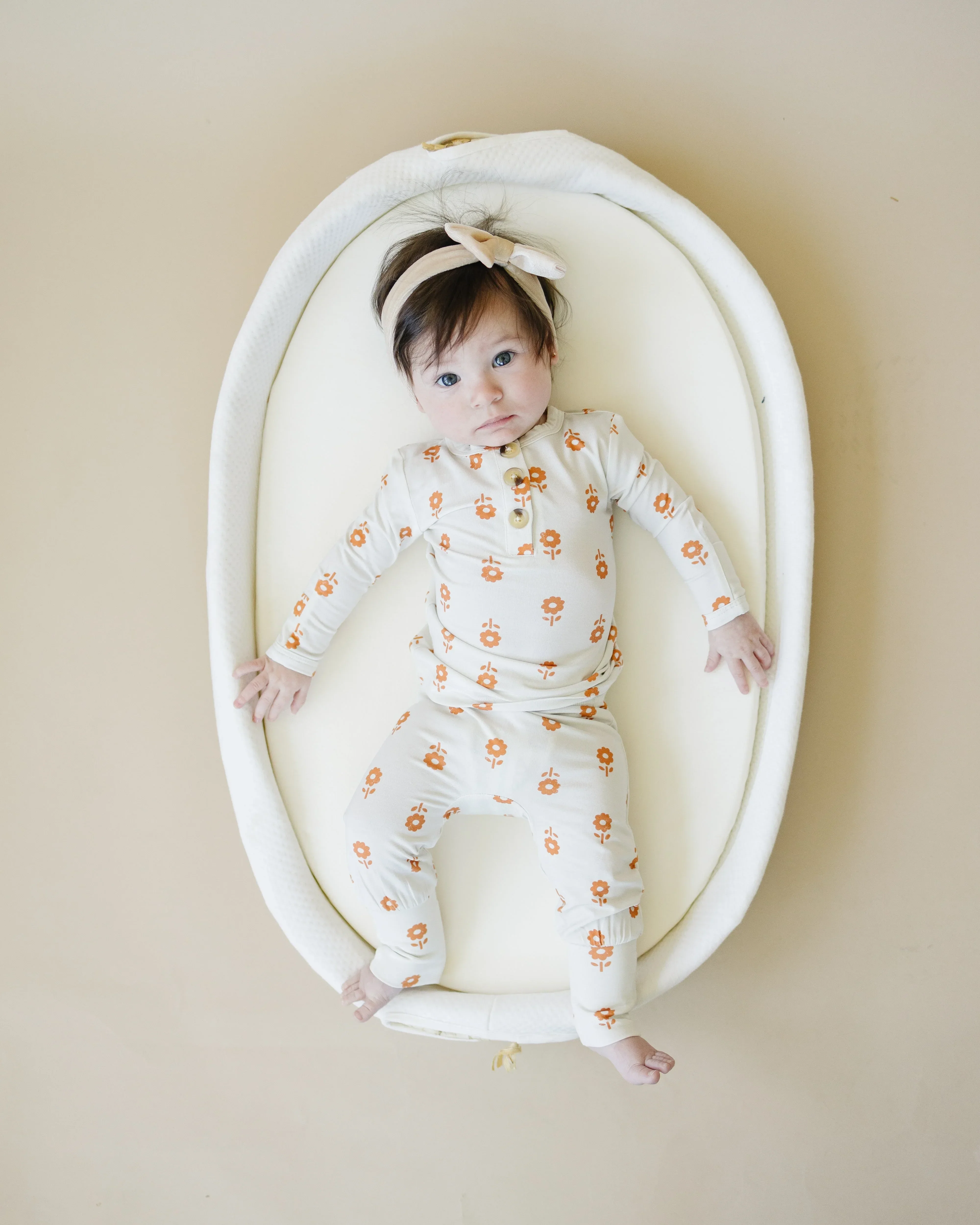 Orange Posie 2pc Bamboo Pajamas for Kids - Sizes Newborn & Up! - Image 7