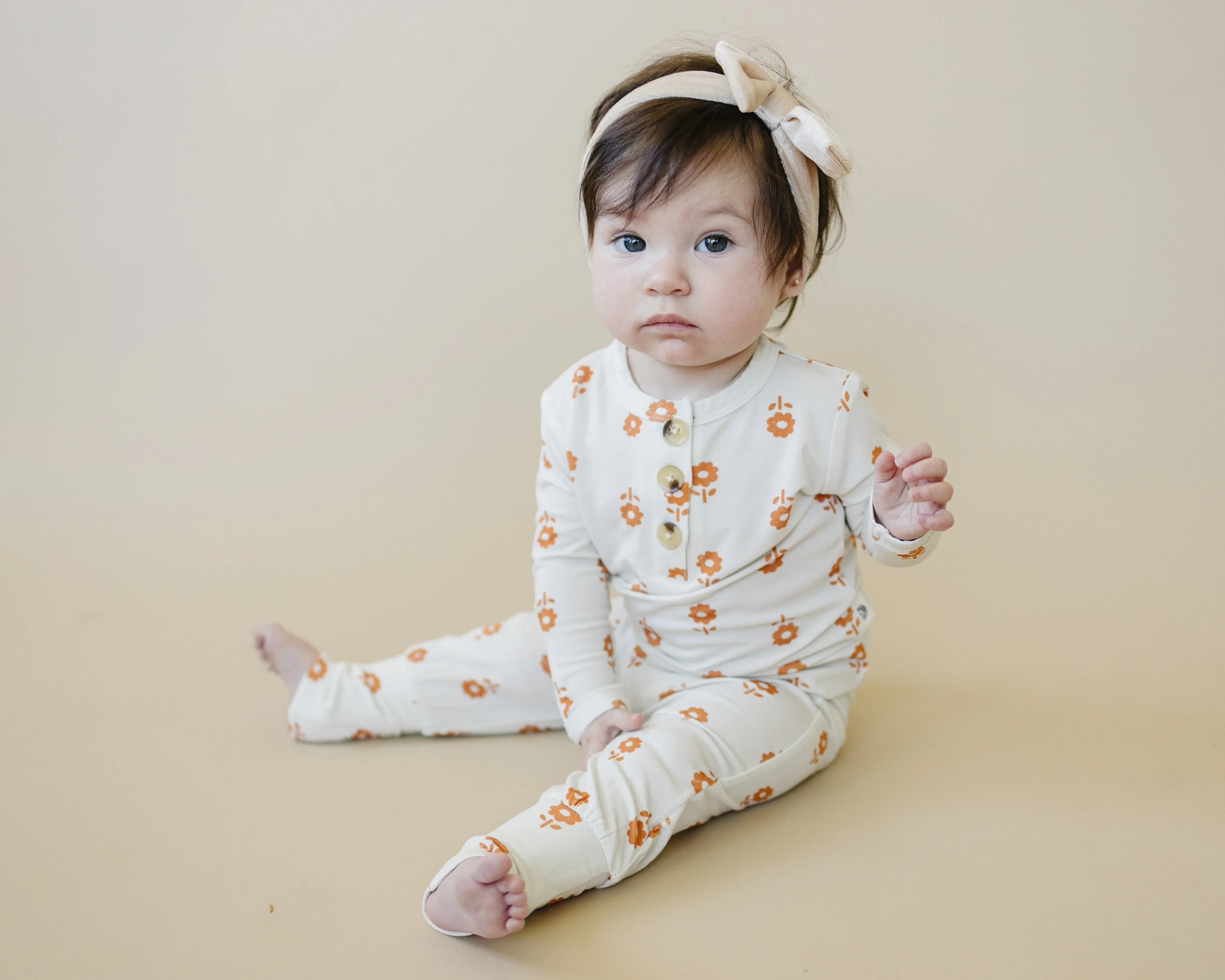 Orange Posie 2pc Bamboo Pajamas for Kids - Sizes Newborn & Up! - Image 8