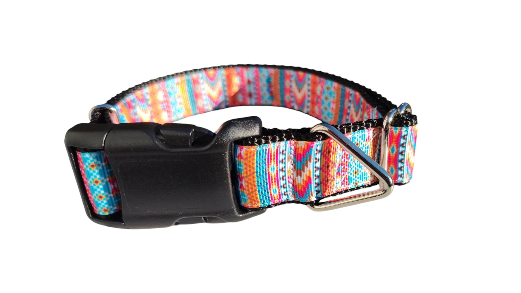 Orange Tribal Nylon Dog Collar - Image 2