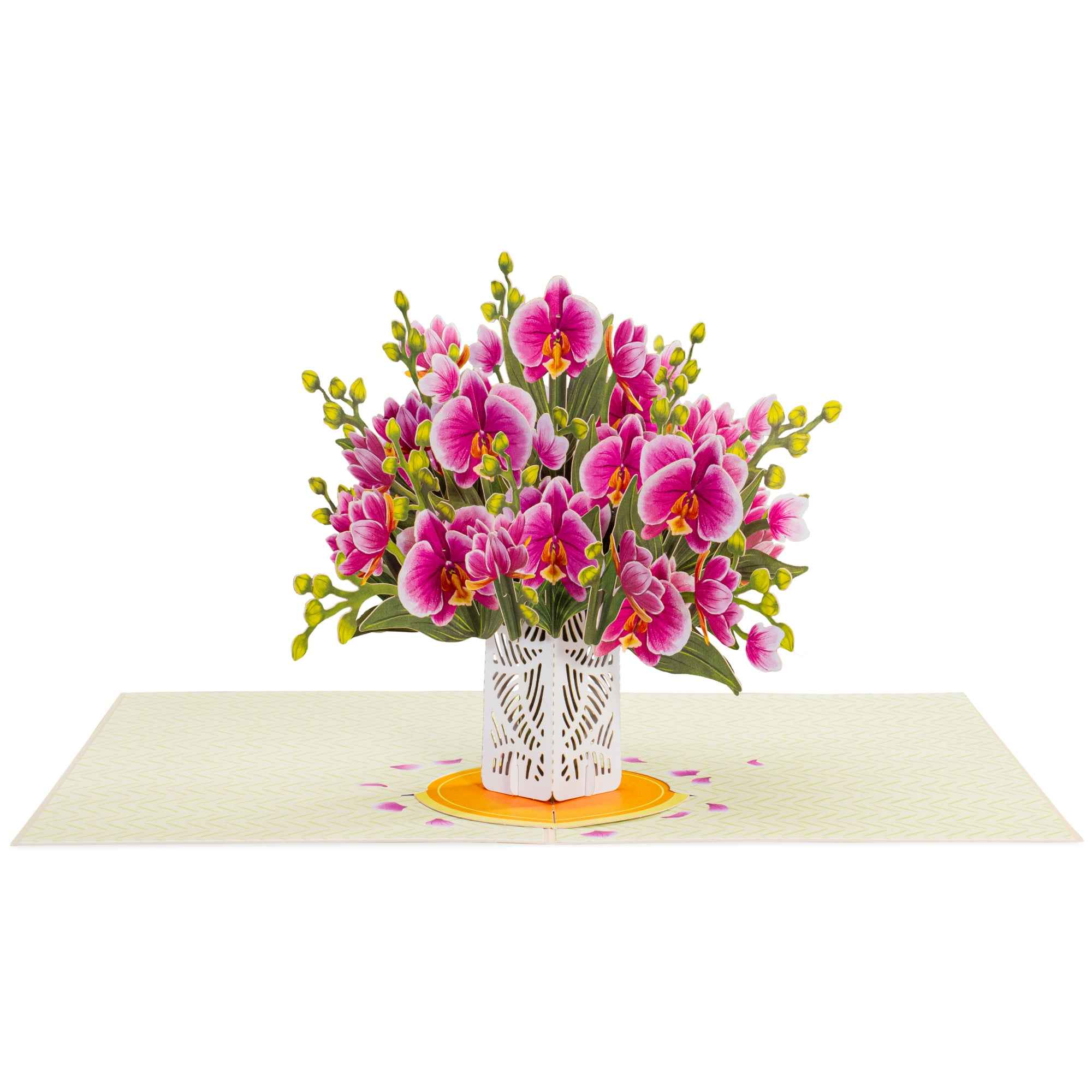 Orchid Flower Bouquet Pop-Up Card with Keepsake - Image 8