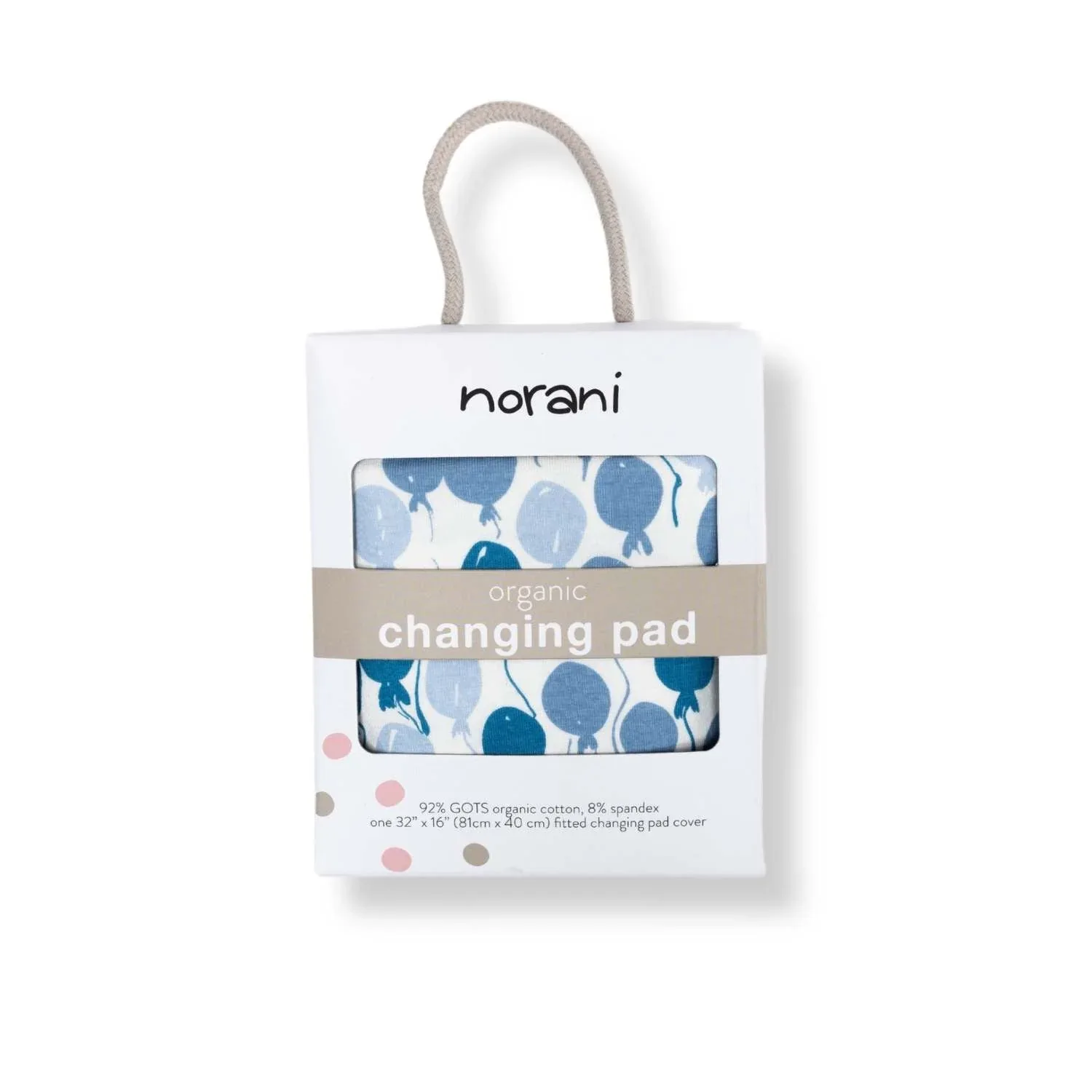 Organic Changing Pad Cover - Blue Balloons - Image 3
