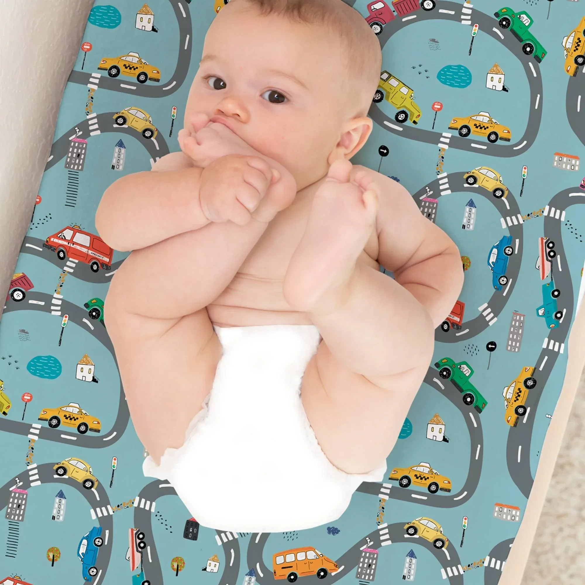 Organic Changing Pad Cover - Cars - Image 2
