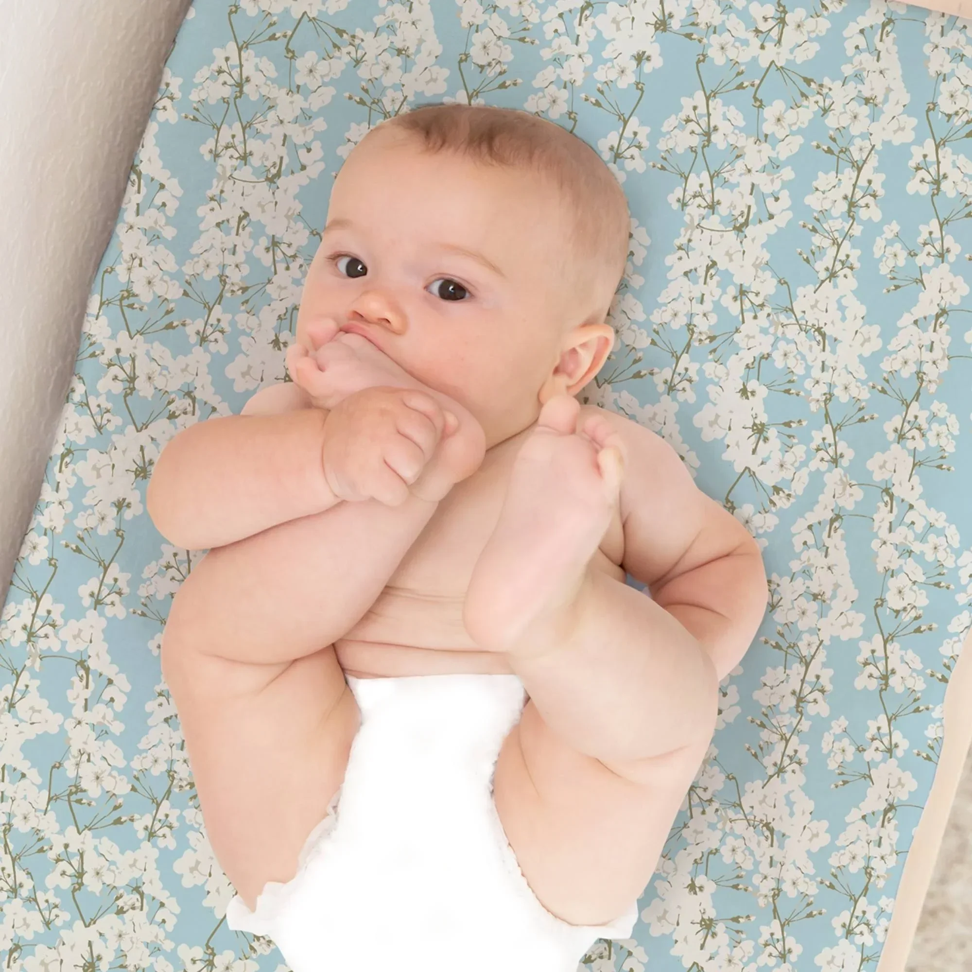 Organic Changing Pad Cover - Cherry Blossoms - Image 2
