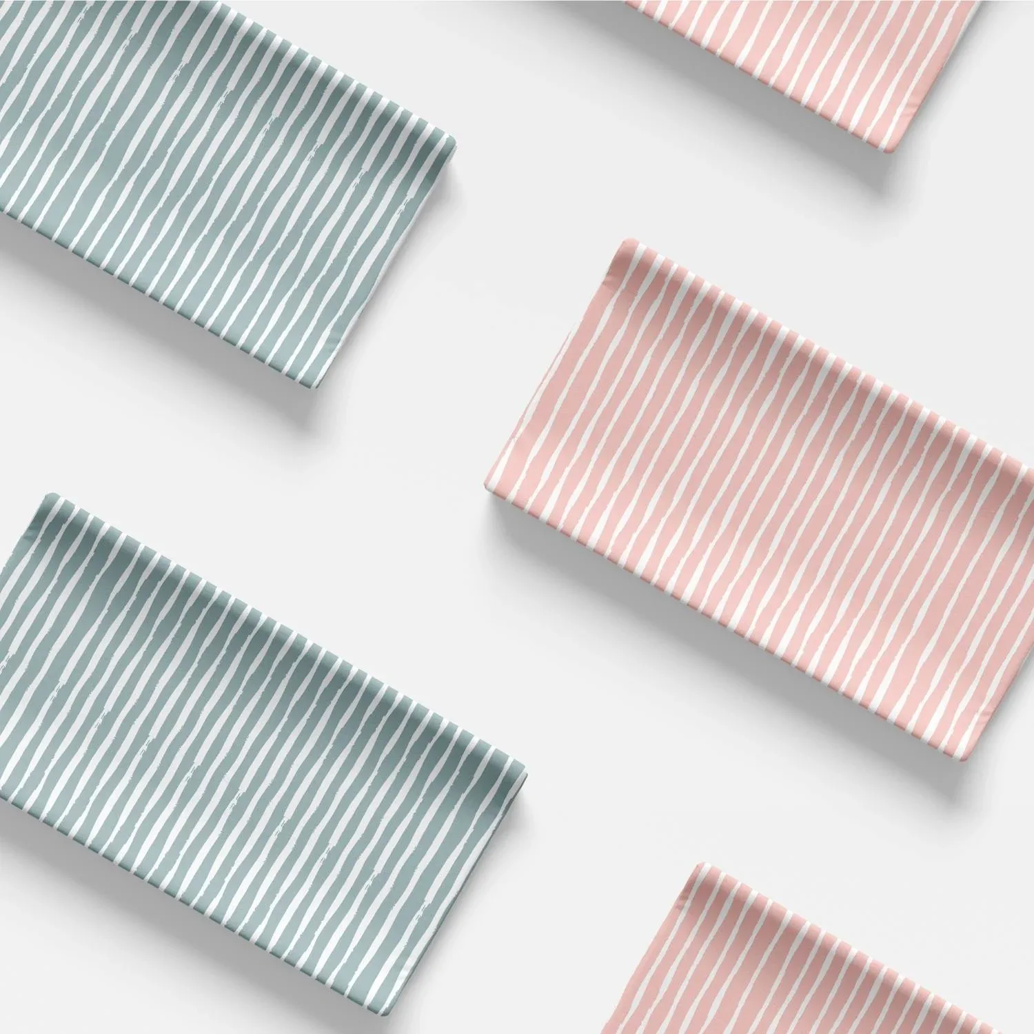 Organic Changing Pad Cover - Green Stripes - Image 3