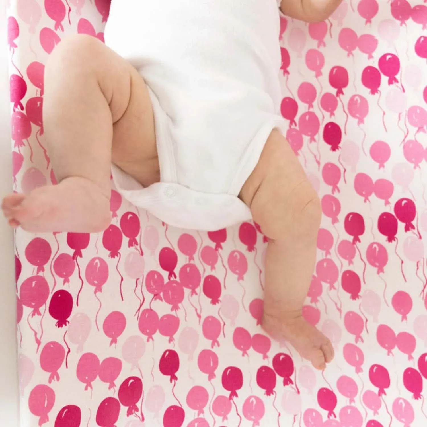 Organic Changing Pad Cover - Pink Balloons - Image 6