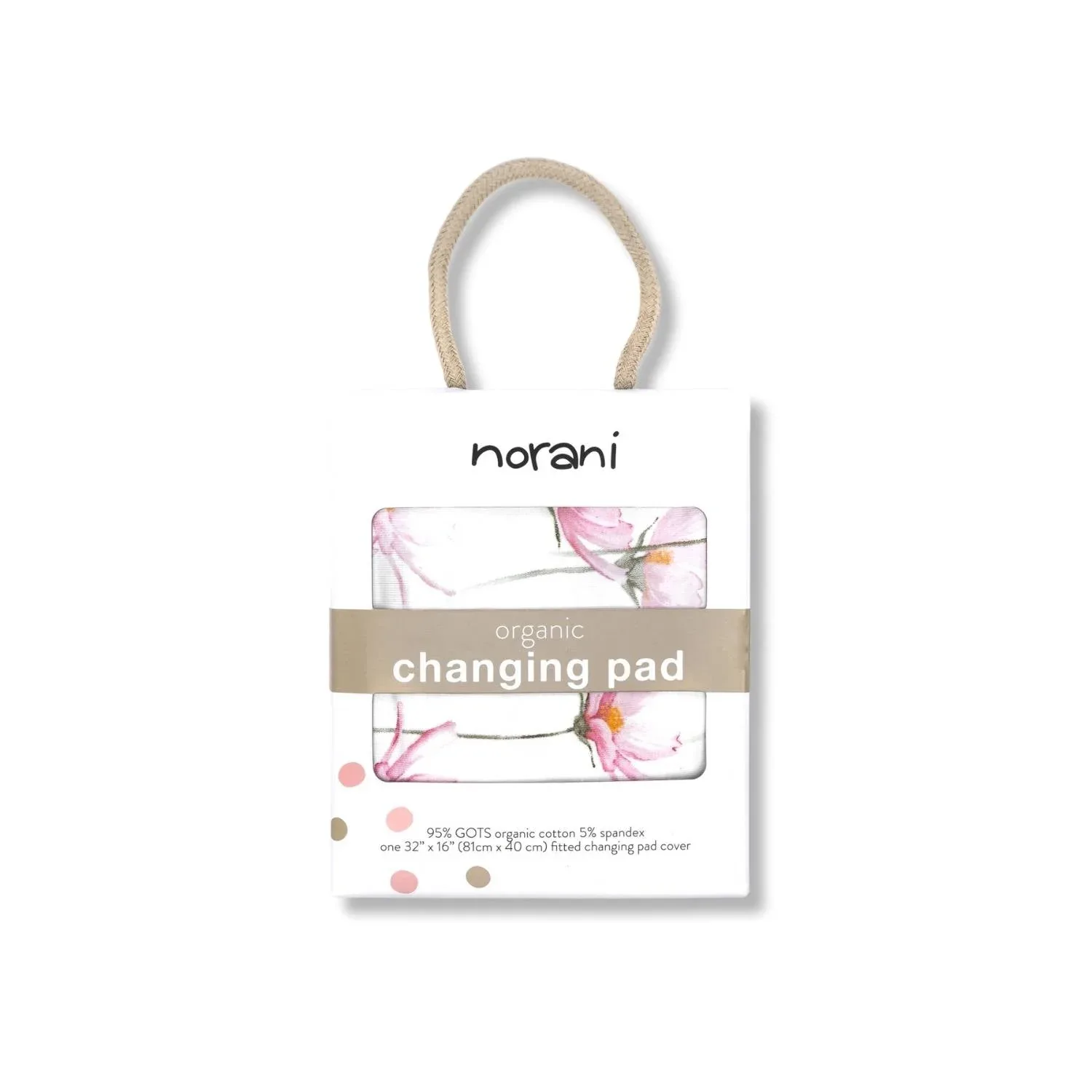 Organic Changing Pad Cover - Pink Petals - Image 2