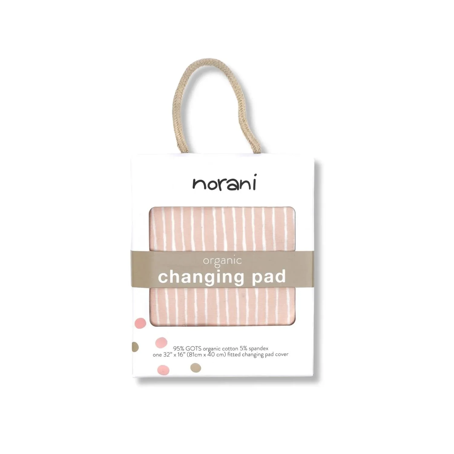 Organic Changing Pad Cover - Pink Stripes - Image 2