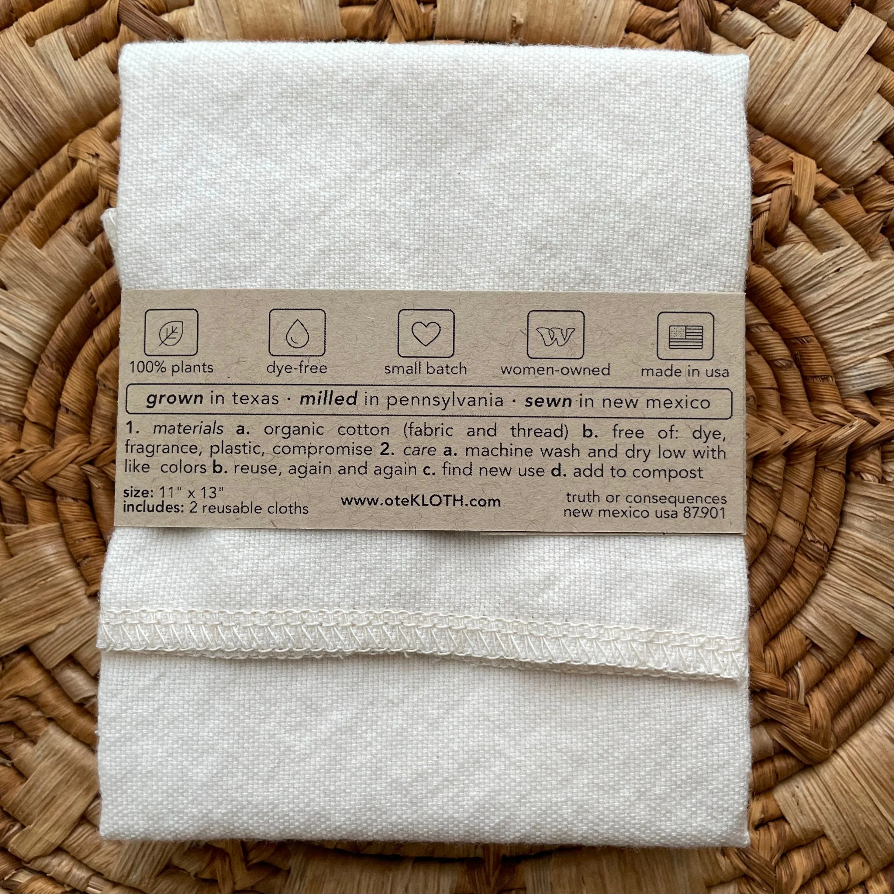Organic Cotton Face Cloths | Woven - Image 2
