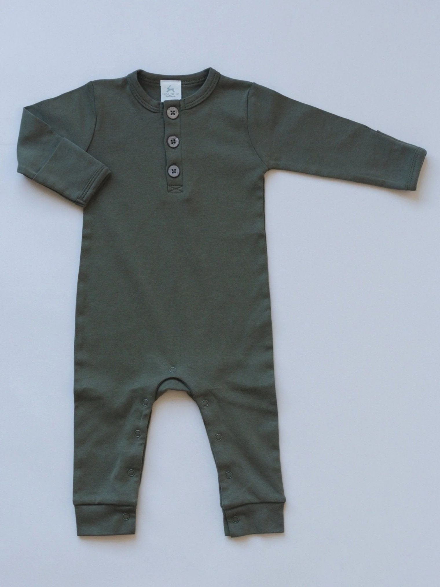 Organic Cotton Henley Romper - Image 2