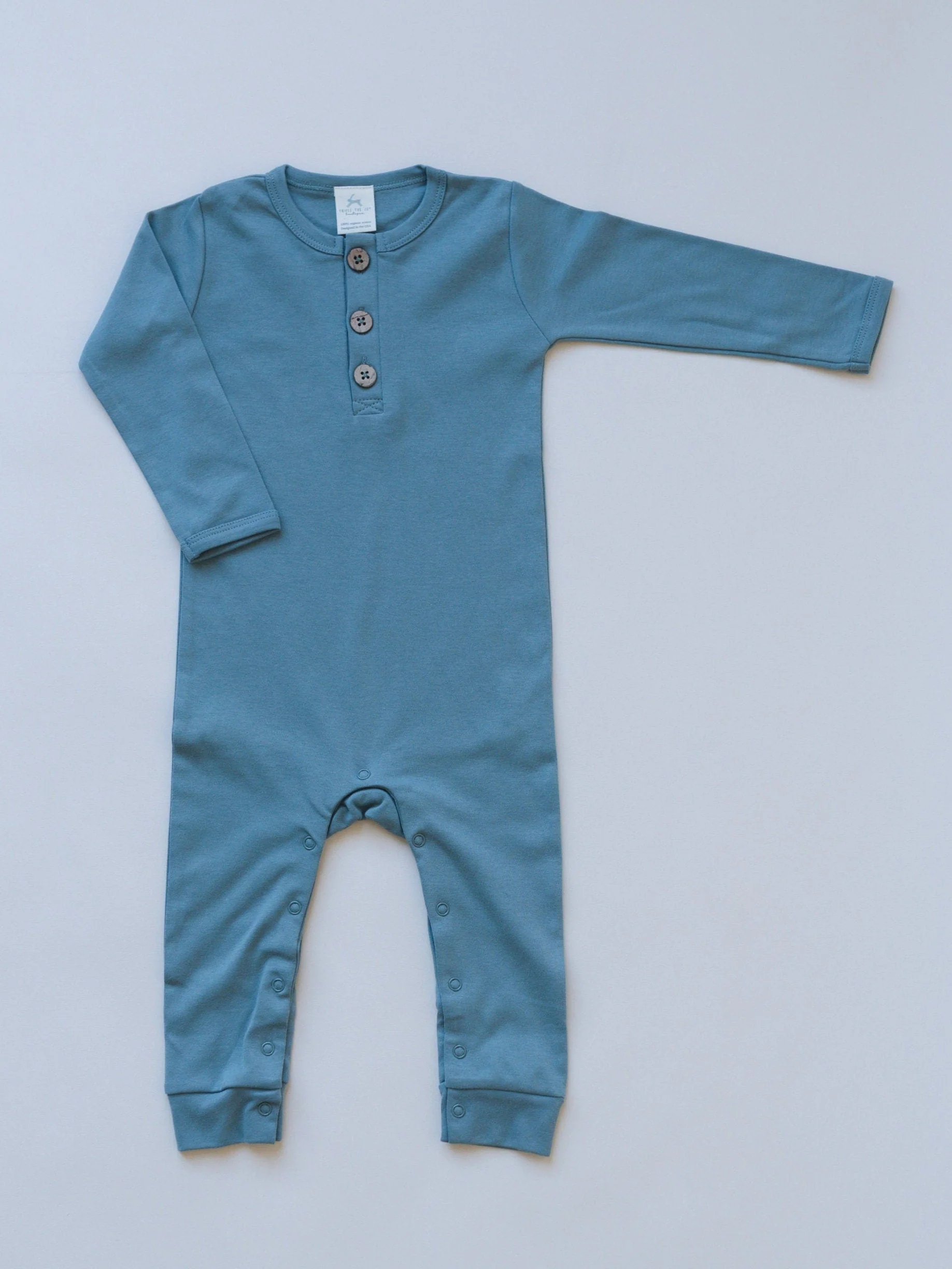 Organic Cotton Henley Romper - Image 4