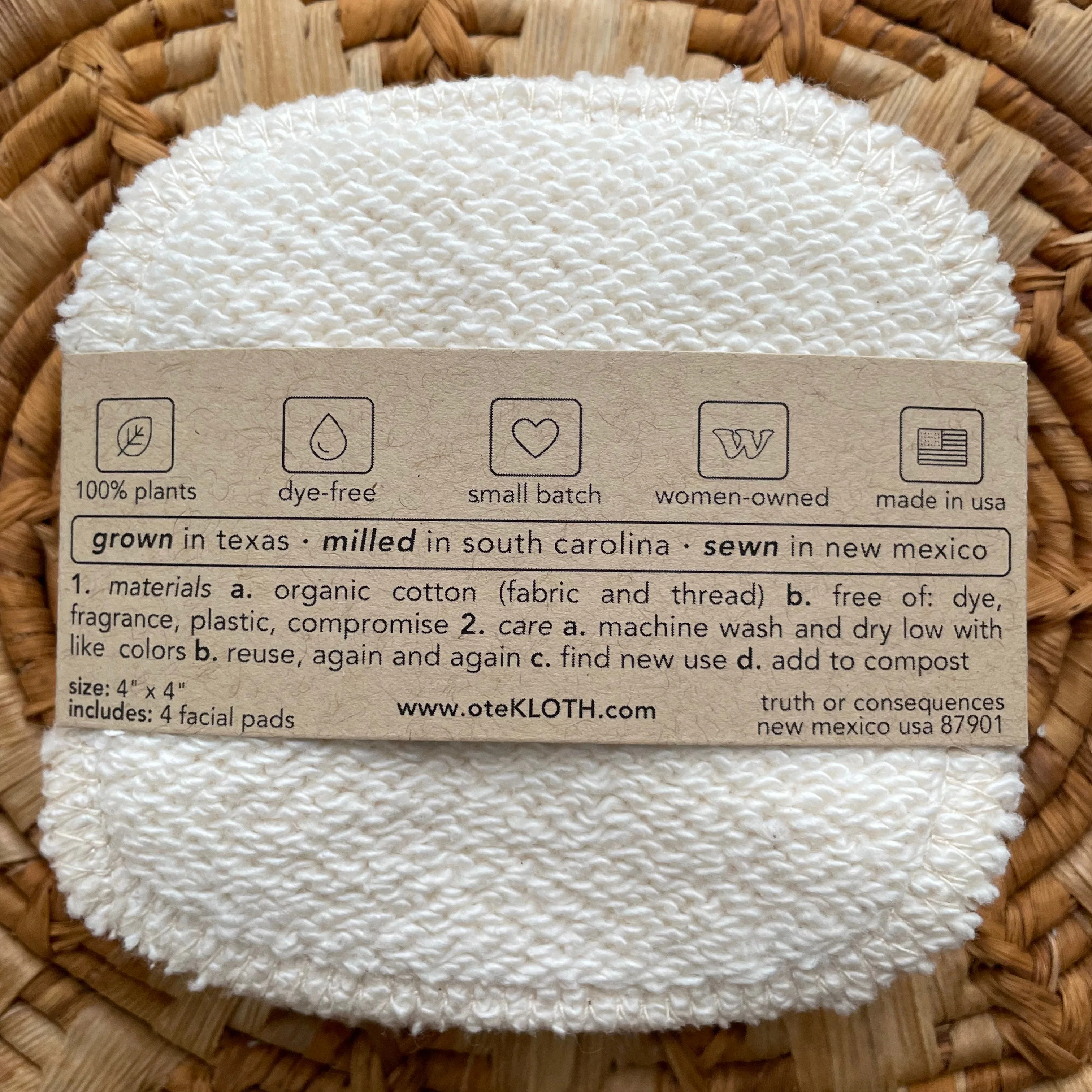 Organic Cotton Reusable Cotton Rounds | Terry - Image 3
