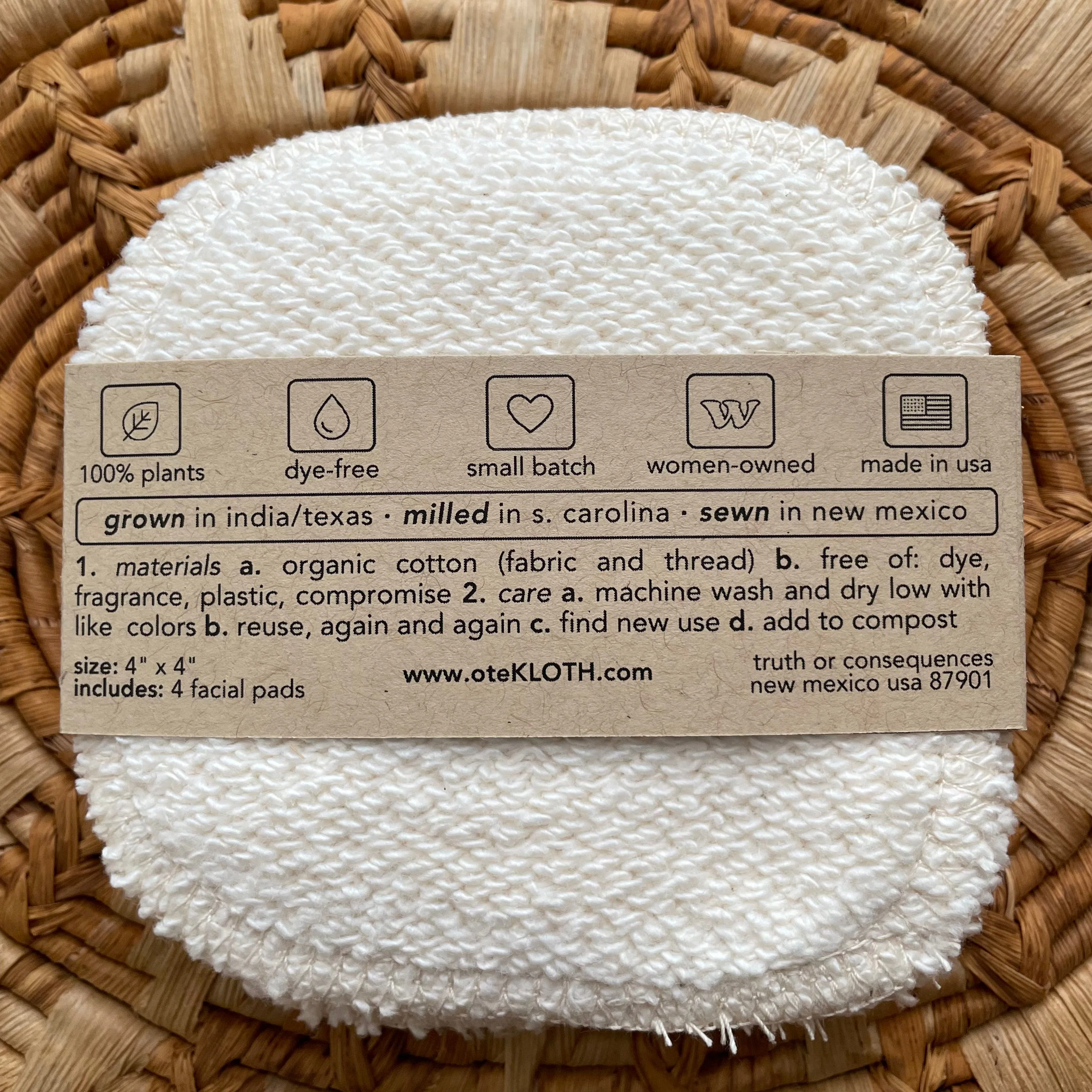 Organic Cotton Reusable Cotton Rounds | Velour + Terry - Image 3