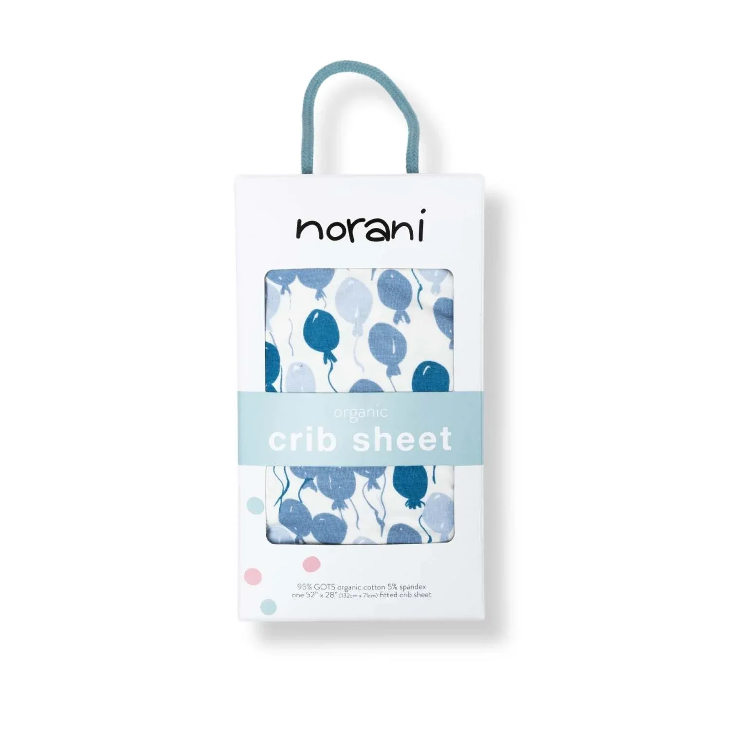 Organic Crib Sheet - Blue Balloons - Image 3