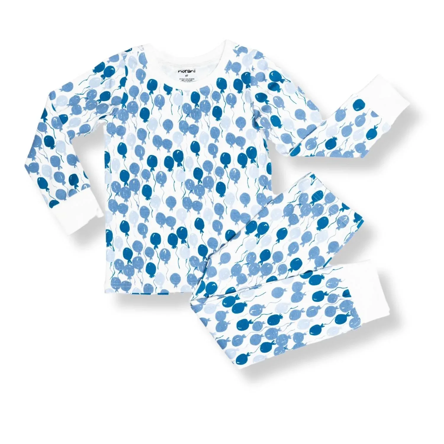 Organic Kids Pajamas - Blue Balloons - Image 2