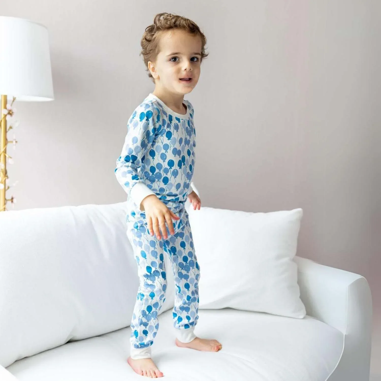 Organic Kids Pajamas - Blue Balloons - Image 3