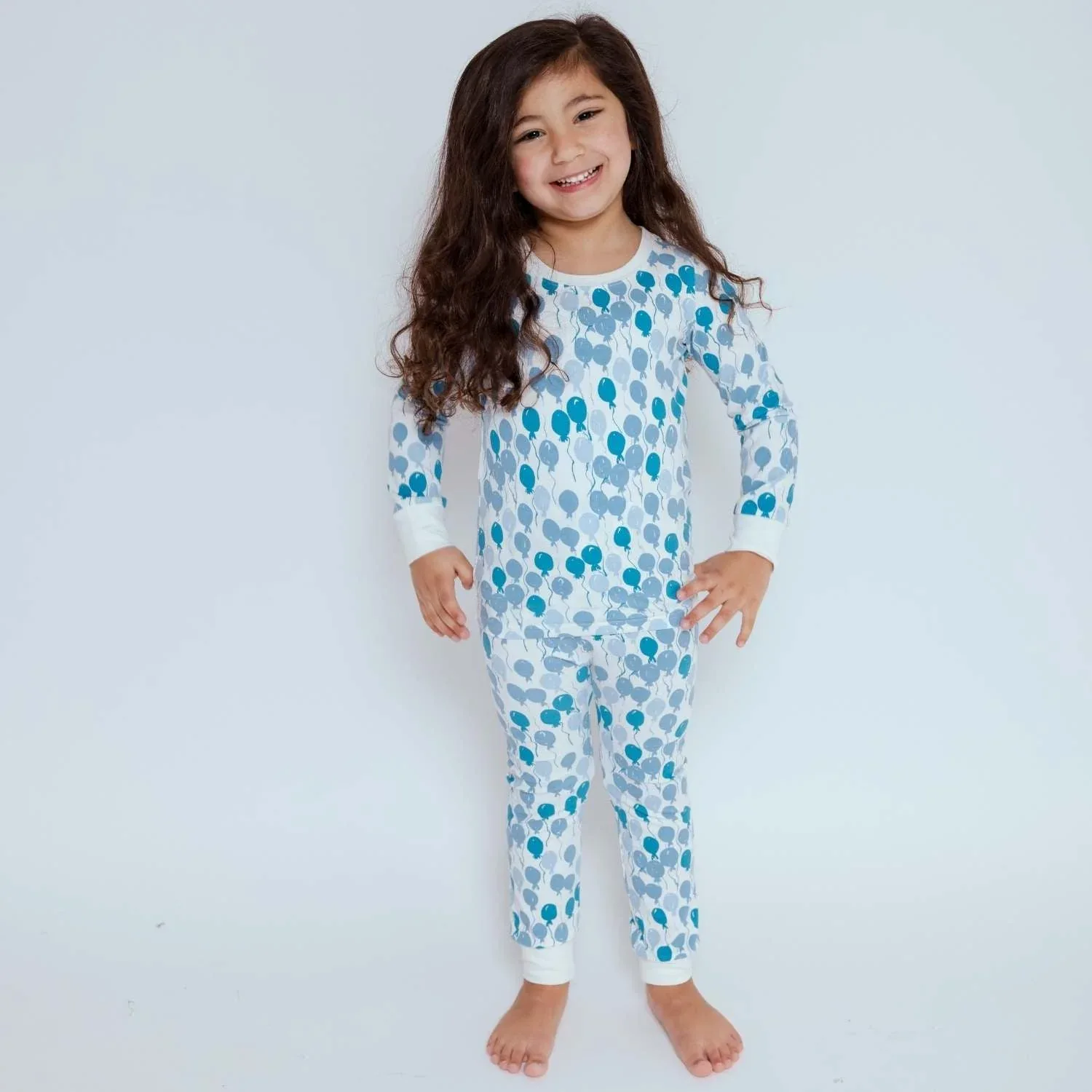 Organic Kids Pajamas - Blue Balloons - Image 5