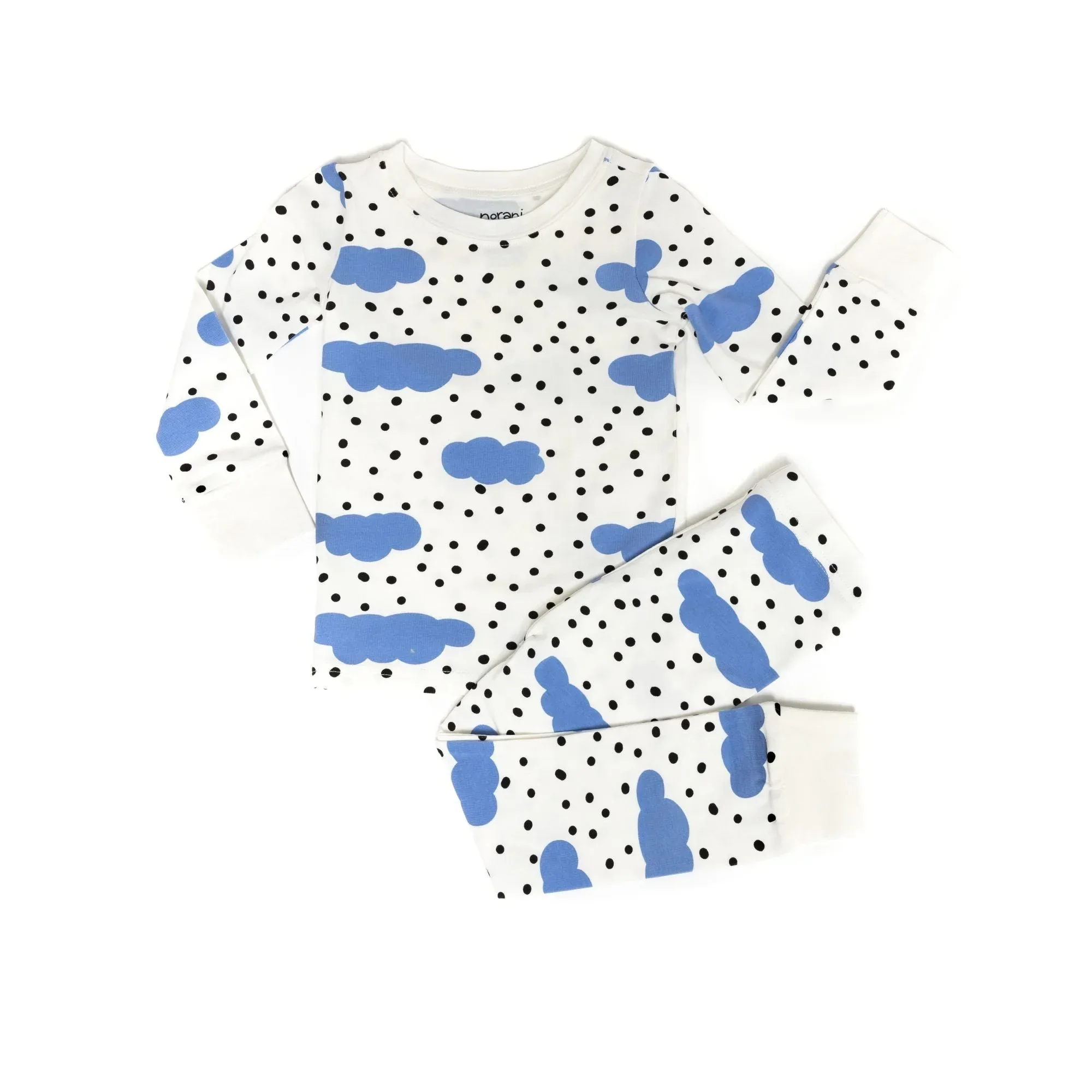 Organic Kids Pajamas - Blue Clouds - Image 2