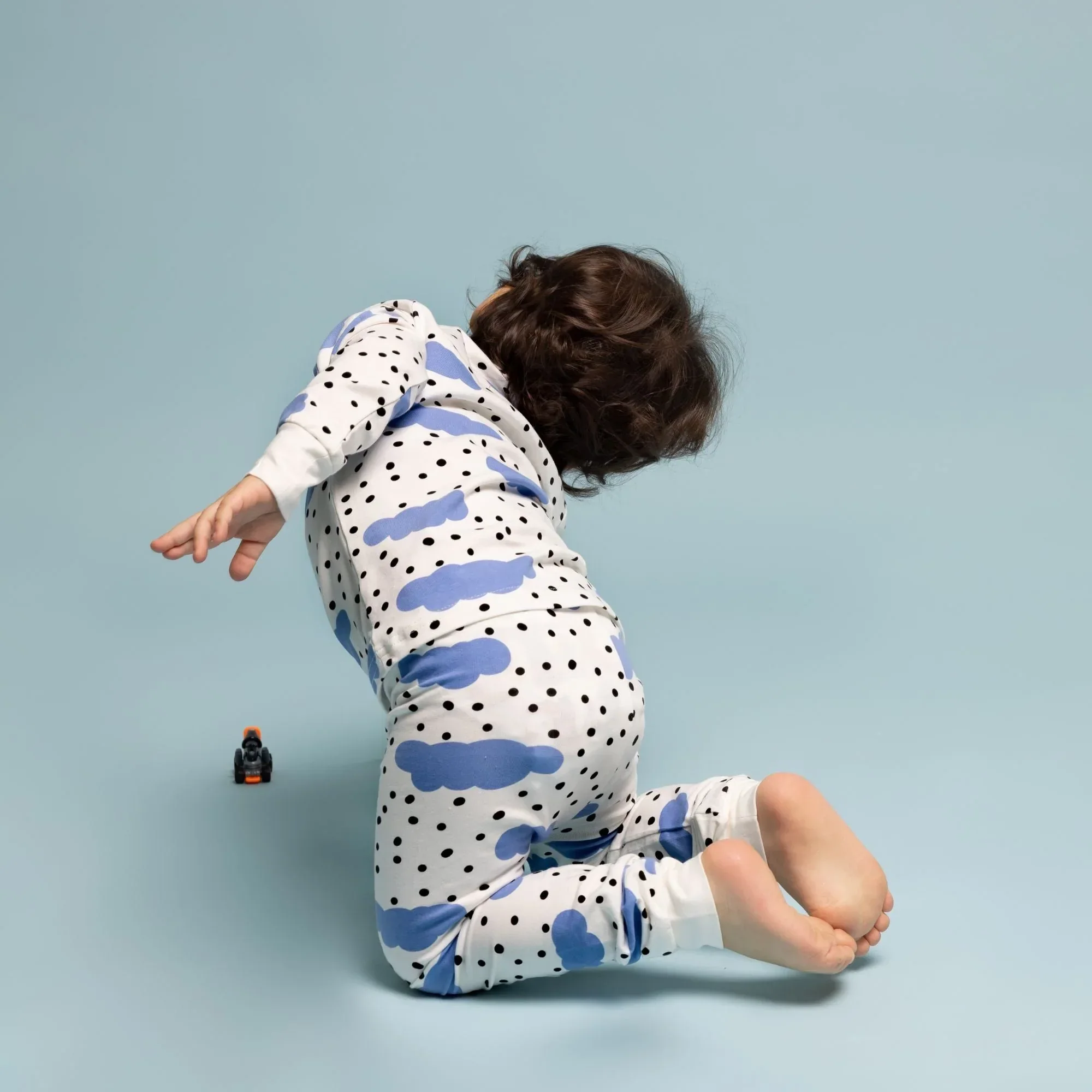 Organic Kids Pajamas - Blue Clouds - Image 4