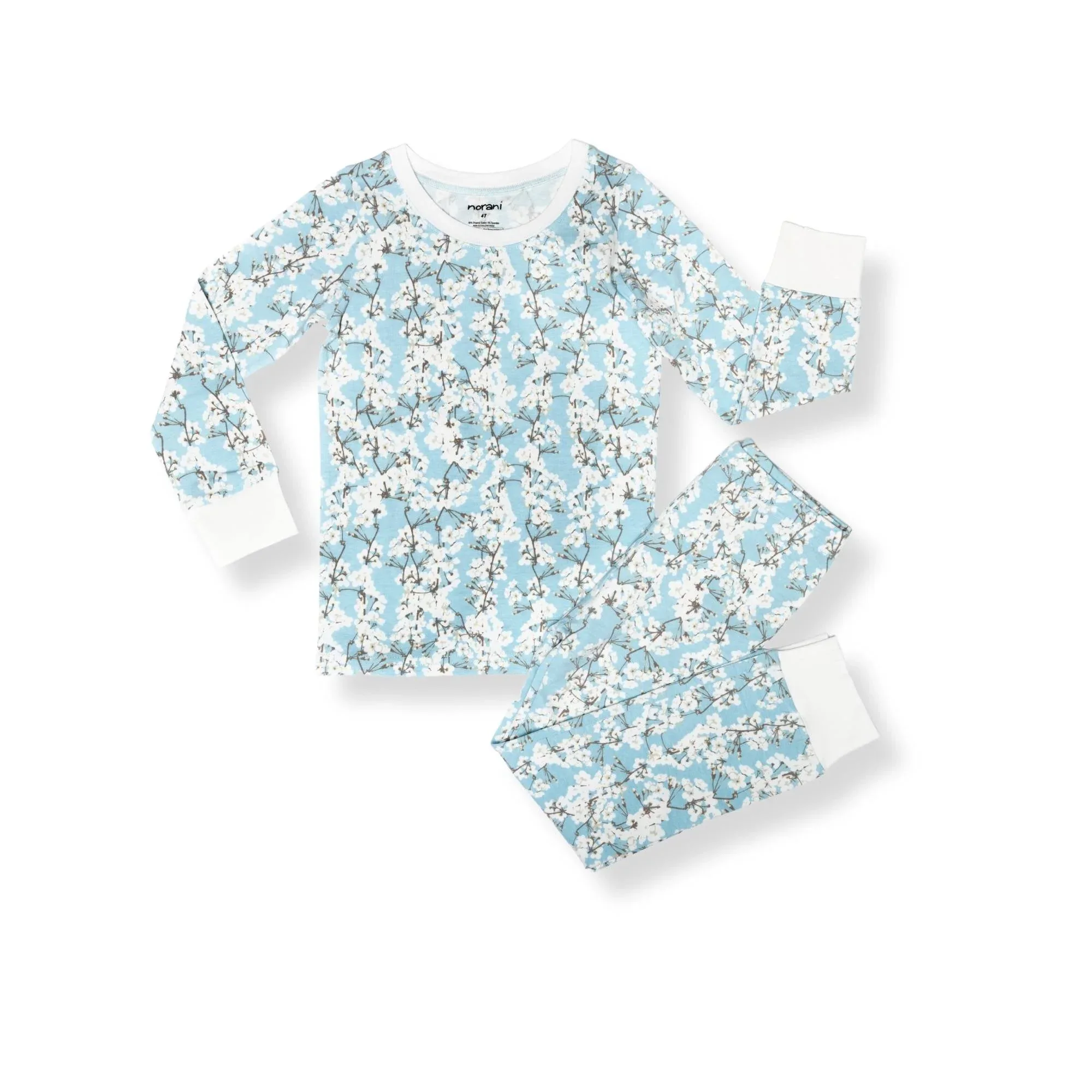 Organic Kids Pajamas - Cherry Blossoms - Image 2