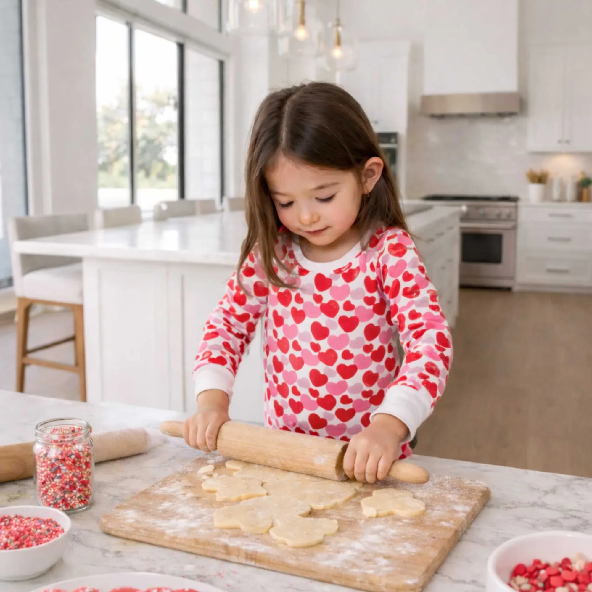 Organic Kids Pajamas - Red & Pink Hearts - Image 10
