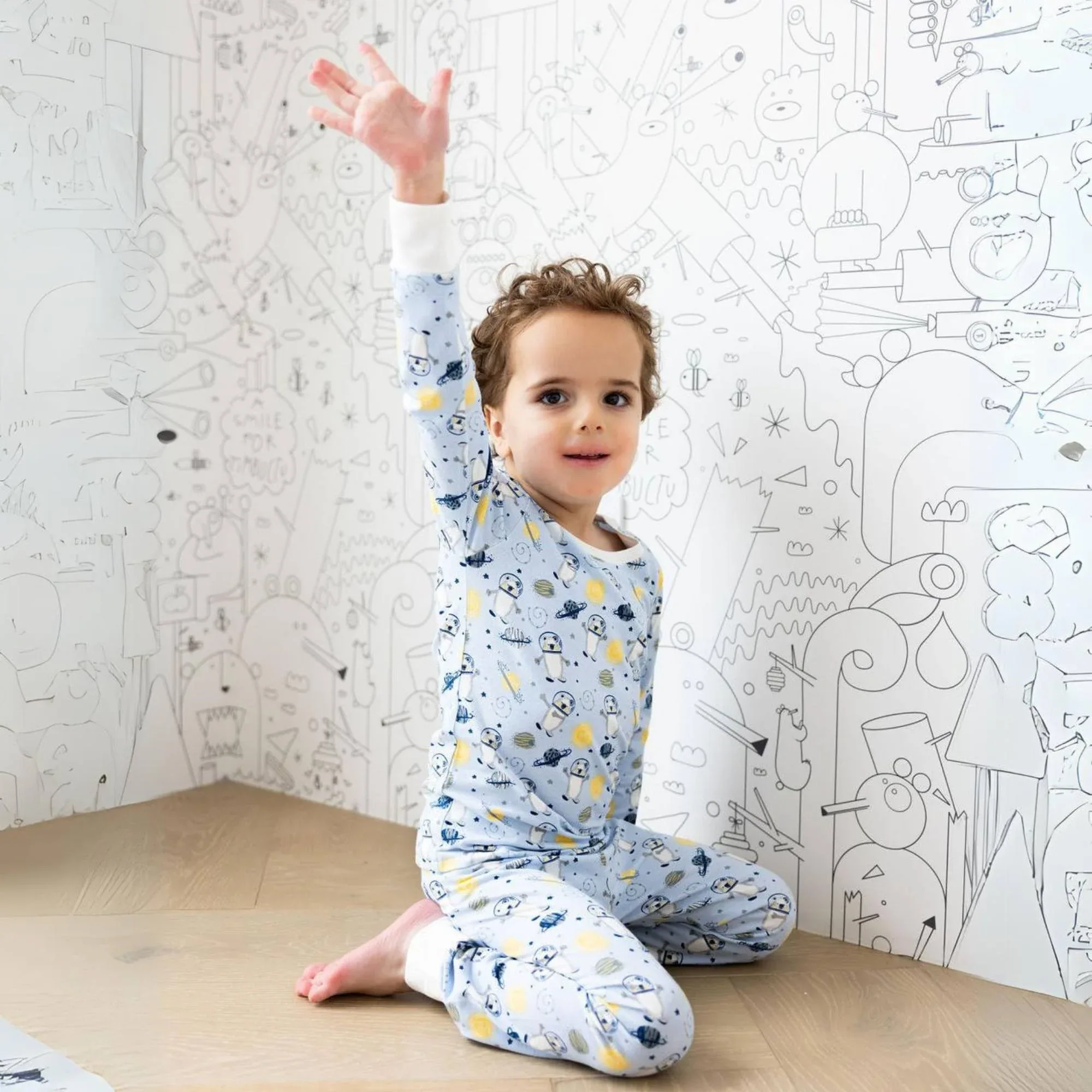 Organic Kids Pajamas - Space Bears - Image 3