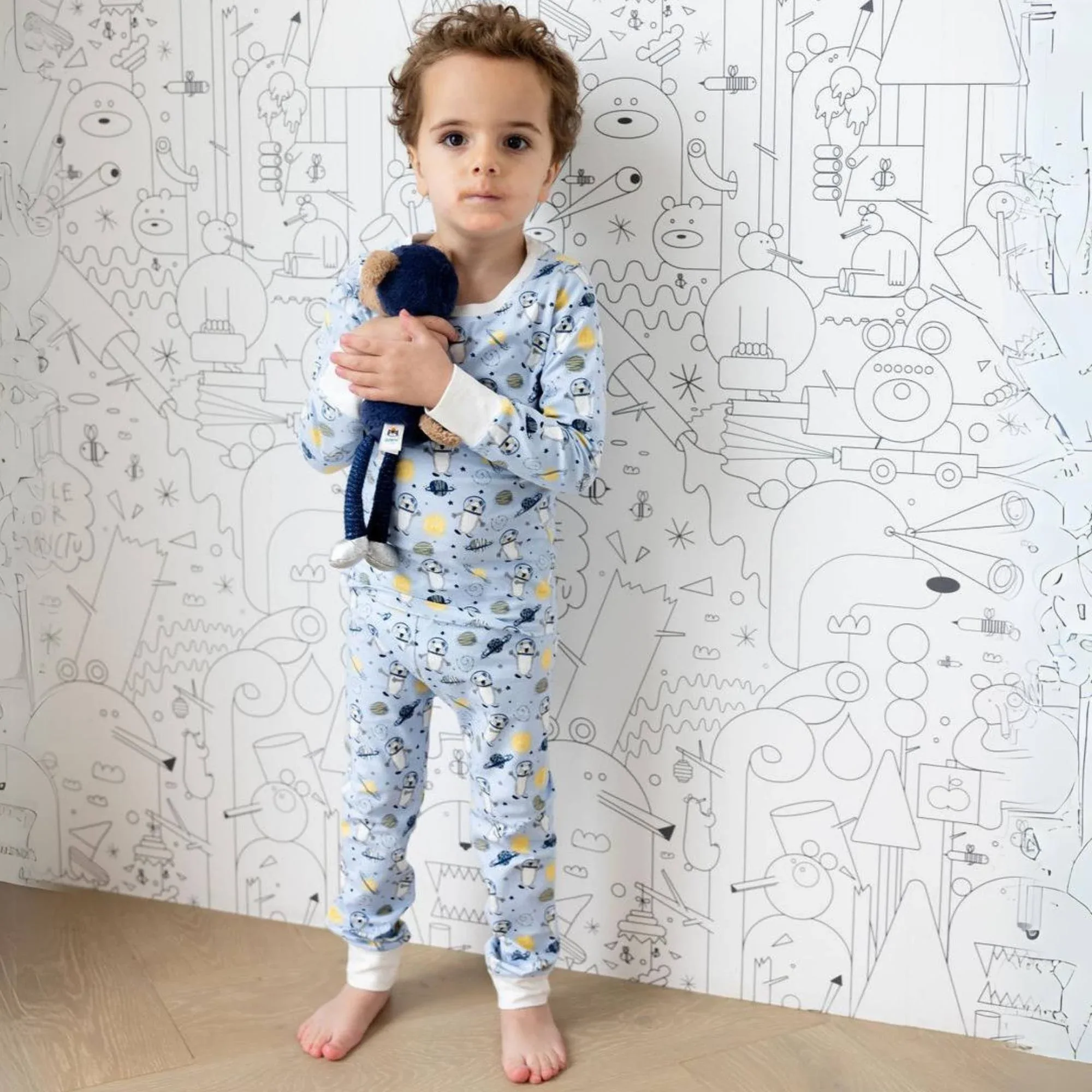 Organic Kids Pajamas - Space Bears - Image 5