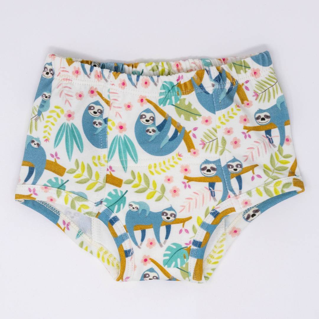 Organic Potty Training Underpants: Playful Family of Sloths - Image 2