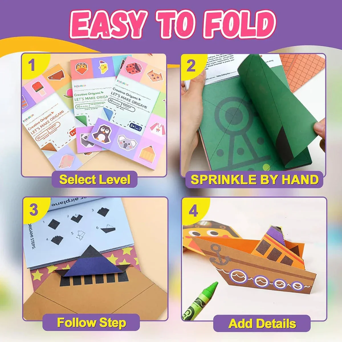 Origami Kit with 30/96 Sheets & Guiding Book - DIY Art Craft for Kids & Beginners - Image 4