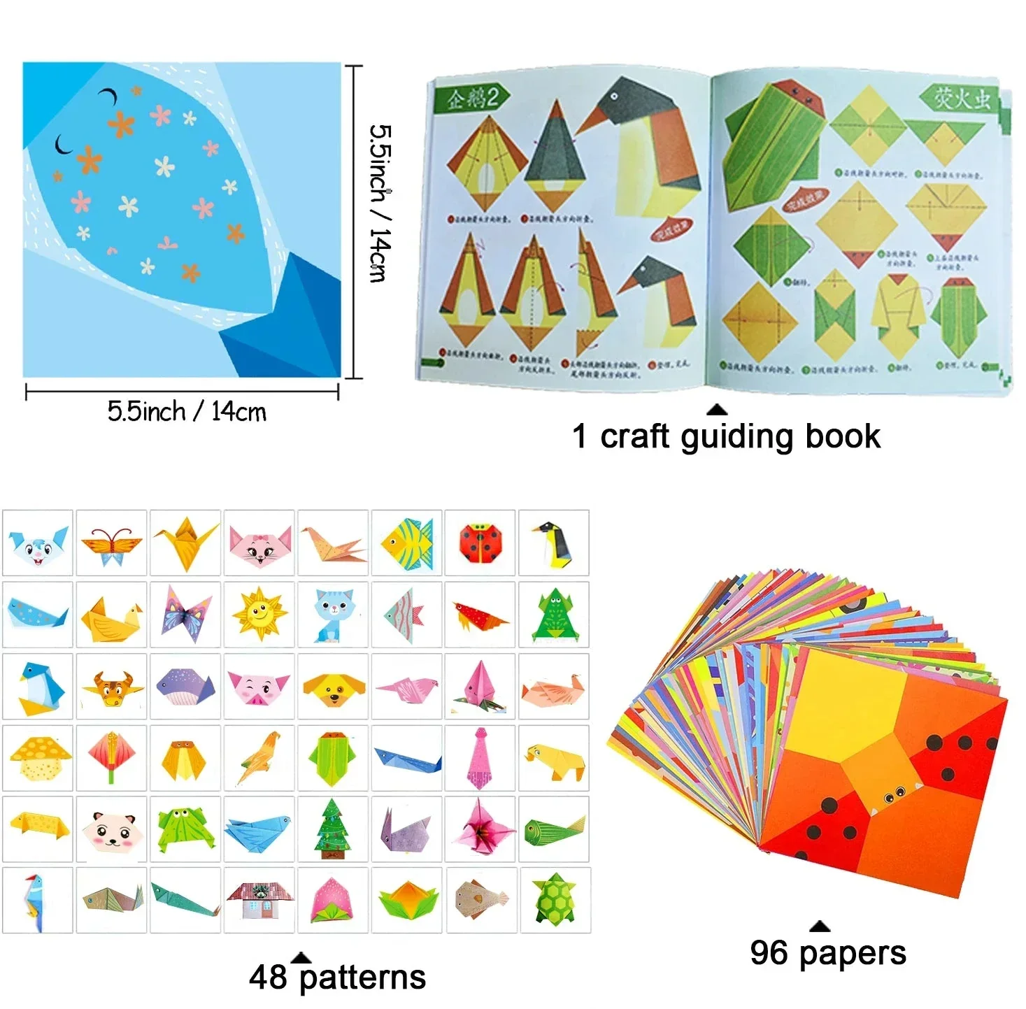 Origami Kit with 30/96 Sheets & Guiding Book - DIY Art Craft for Kids & Beginners - Image 6