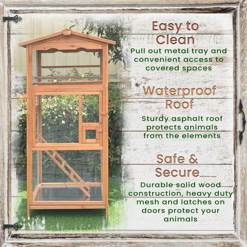 Outdoor Wooden Bird Cage - Image 2