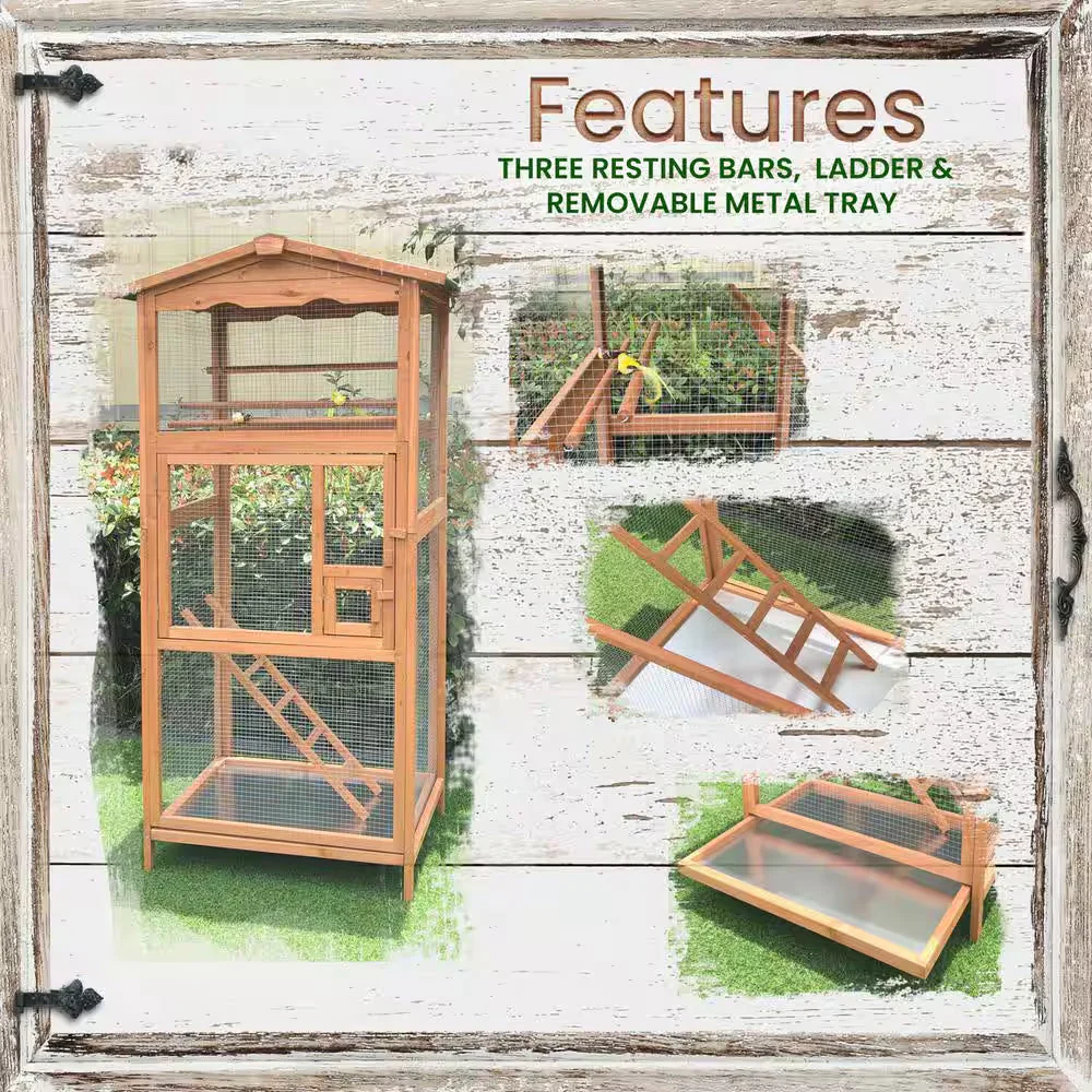 Outdoor Wooden Bird Cage - Image 3