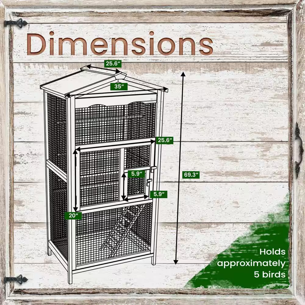 Outdoor Wooden Bird Cage - Image 4