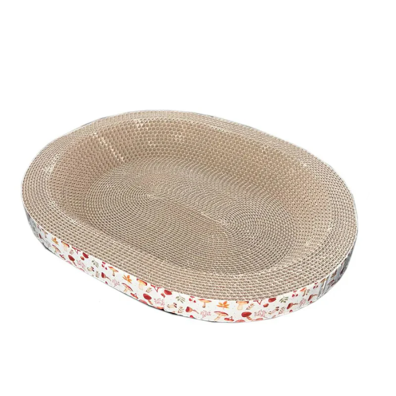 Oval Cat Scratch Board – Cat Scratcher and Bed - Image 5