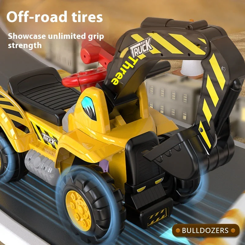 Oversized Portable Riding Hook Machine Electric Excavator Car Girl And Boy Children Excavator Toy Engineering Vehicle - Image 2