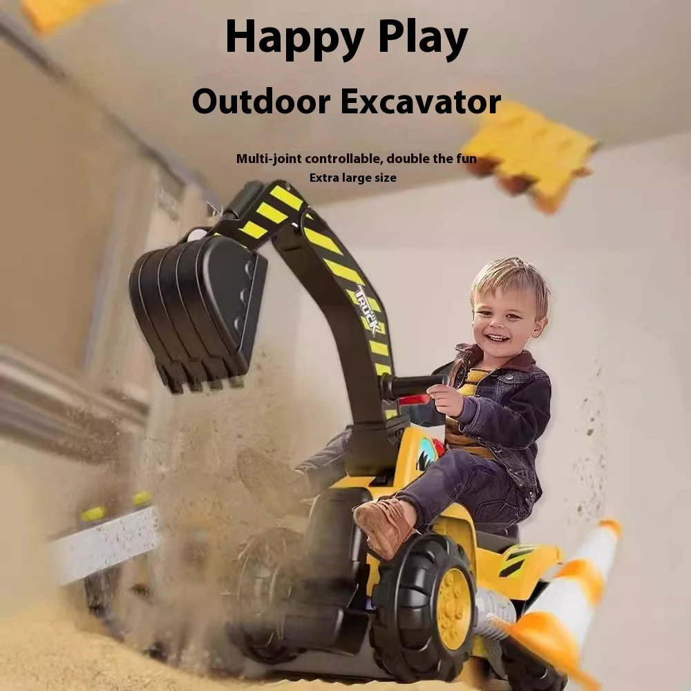 Oversized Portable Riding Hook Machine Electric Excavator Car Girl And Boy Children Excavator Toy Engineering Vehicle - Image 3
