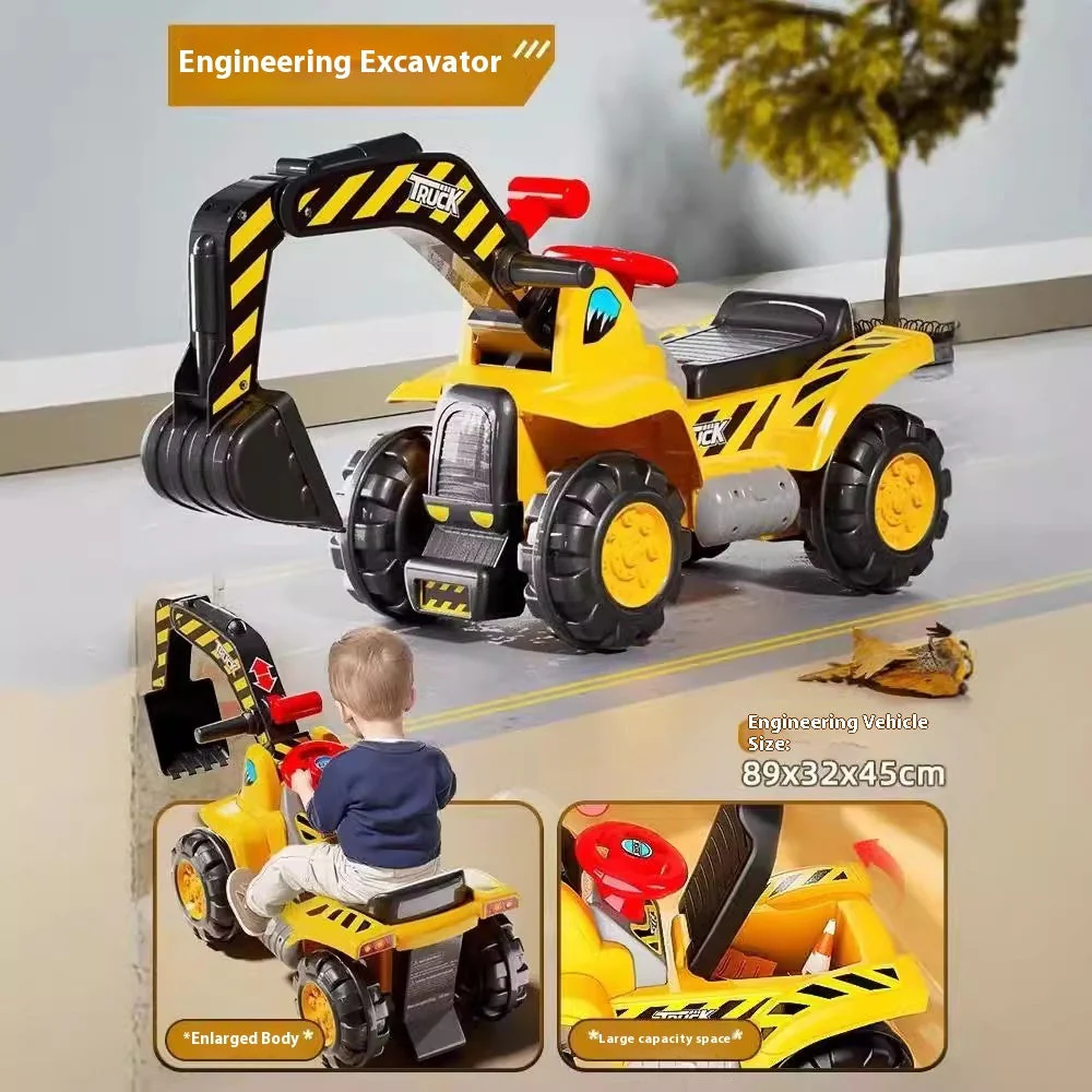 Oversized Portable Riding Hook Machine Electric Excavator Car Girl And Boy Children Excavator Toy Engineering Vehicle - Image 6