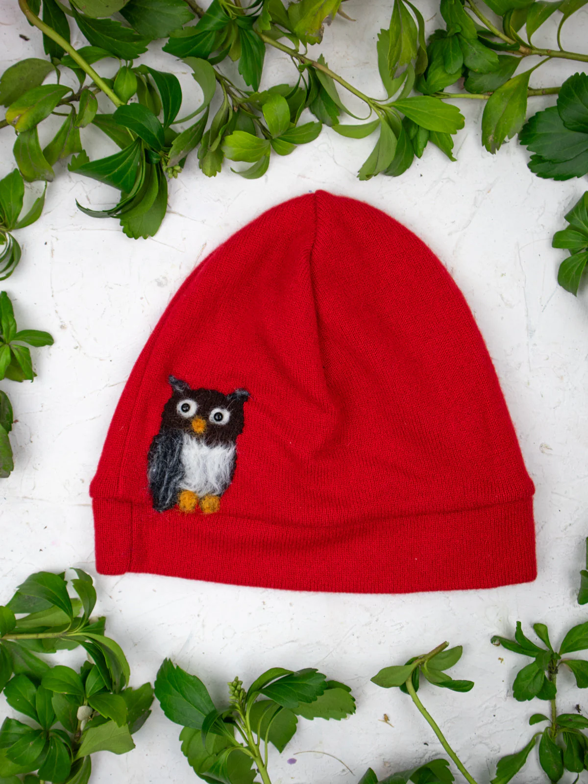Owl Cashmere Hat - Adult/Big Kid - Image 2