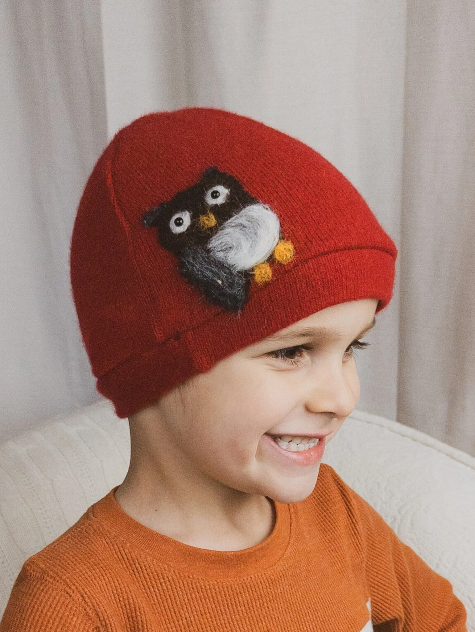 Owl Cashmere Hat - Child - Image 2
