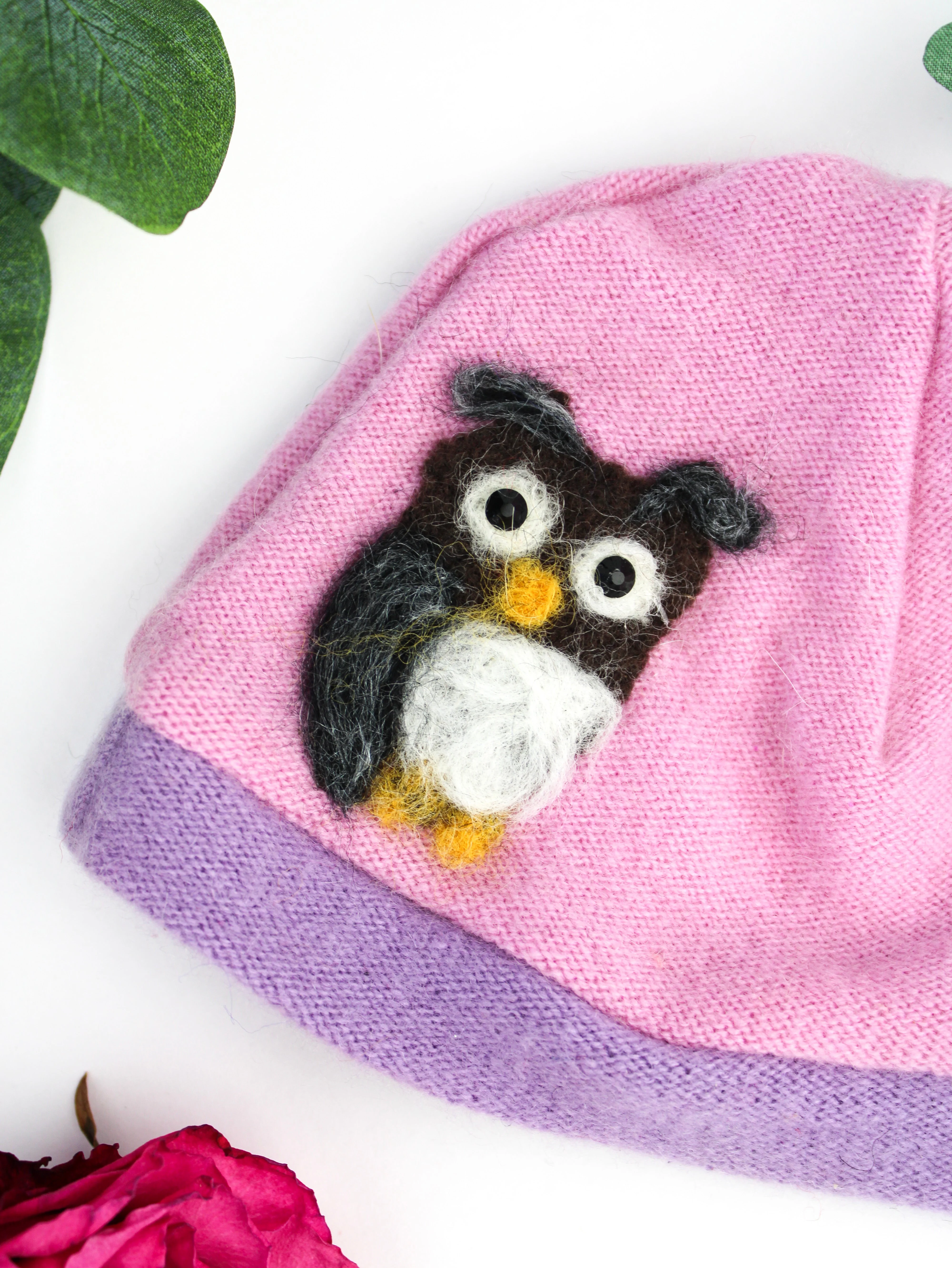 Owl Cashmere Hat - Newborn - Image 2