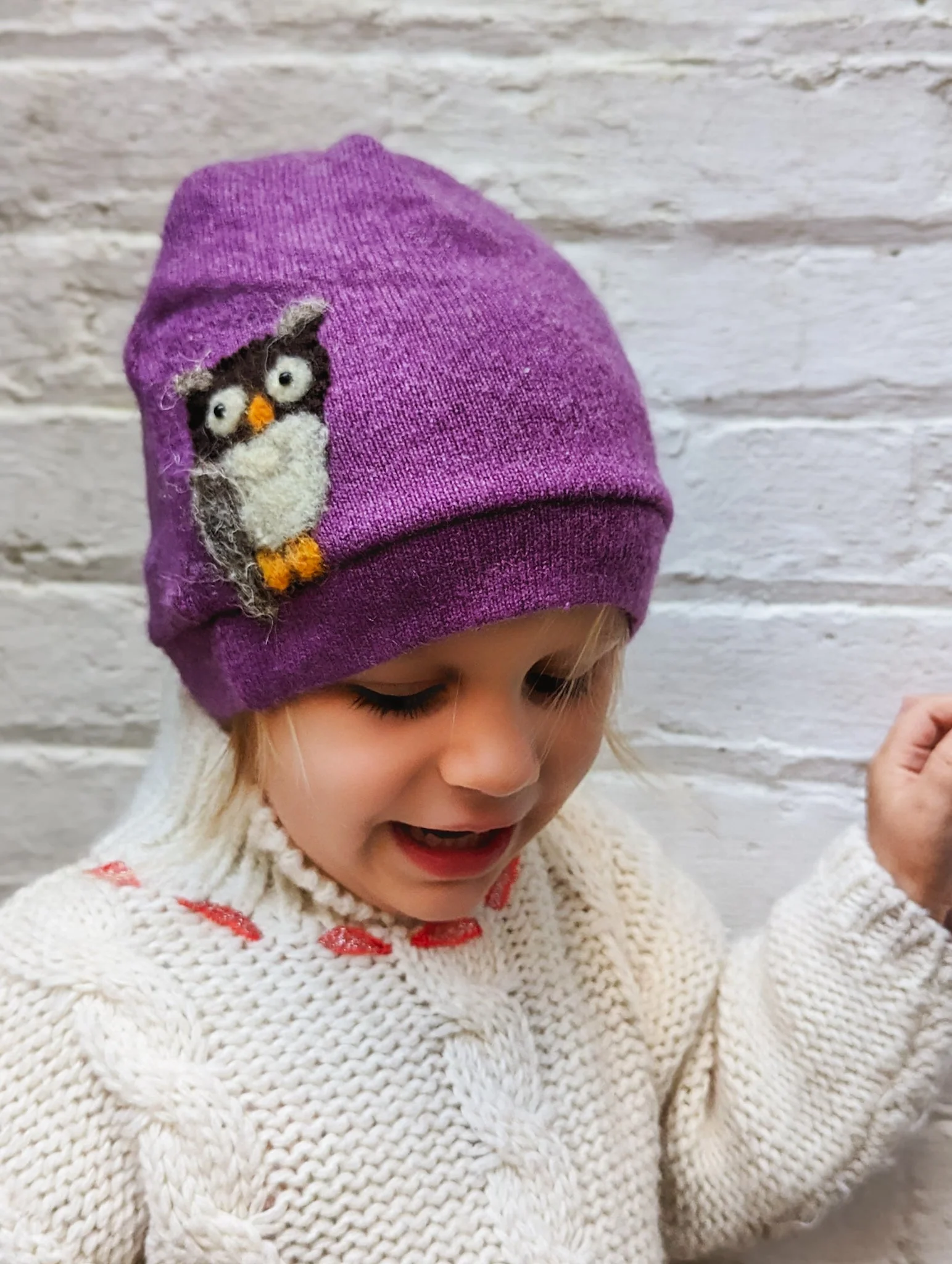 Owl Cashmere Hat - Toddler - Image 5