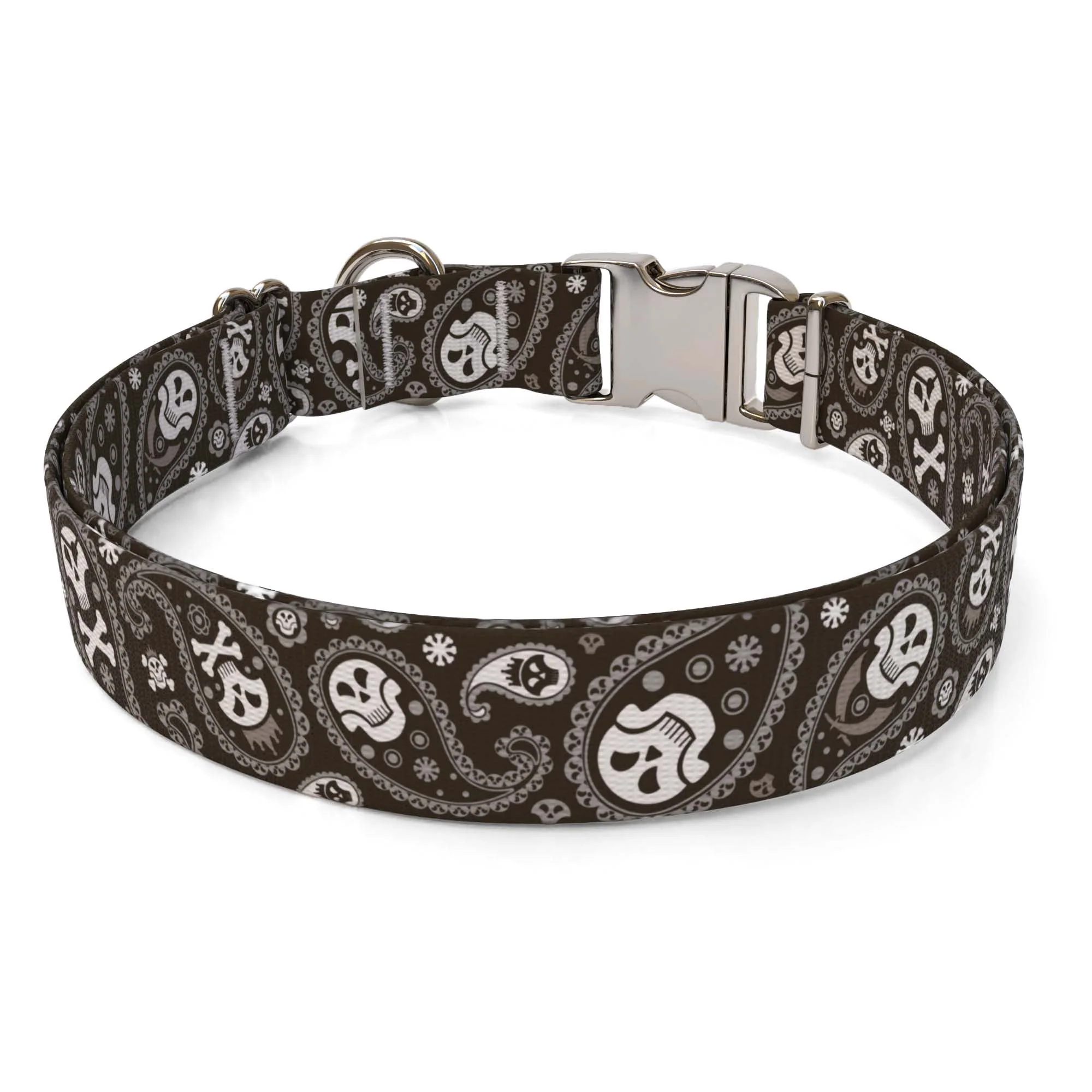 Paisley Skulls Black Dog Collar - Image 2