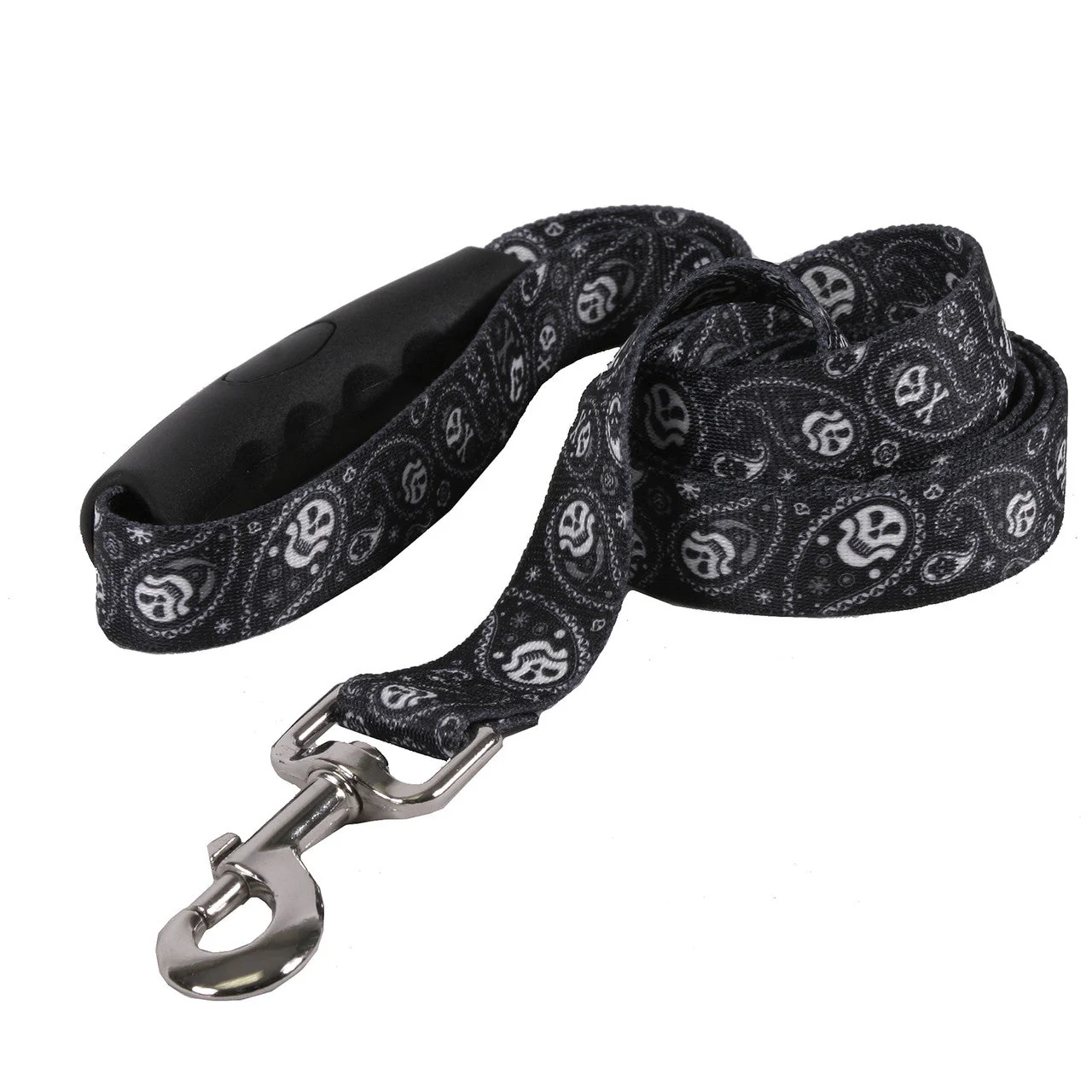 Paisley Skulls Black Dog Leash - Image 3