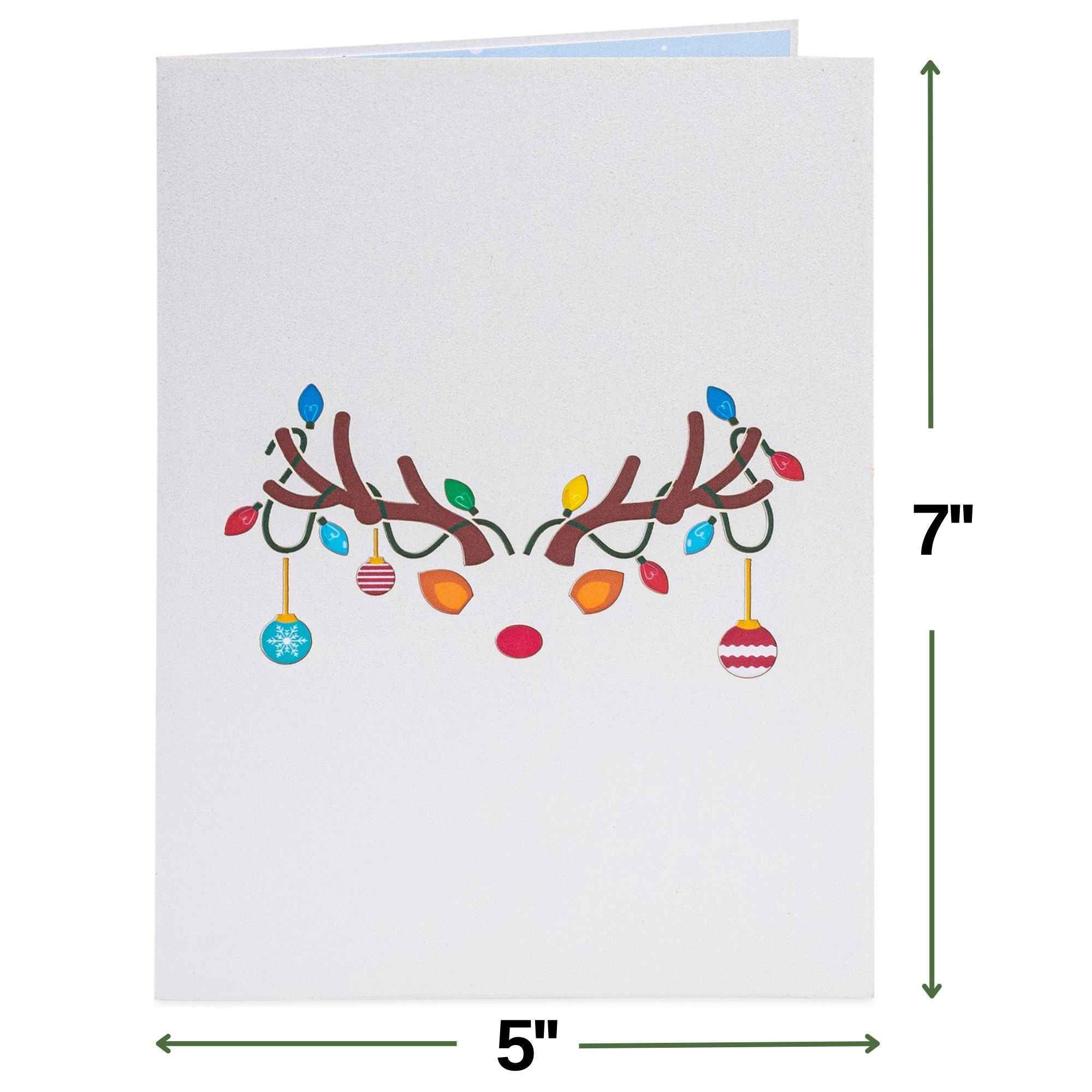 Paper Love Christmas Card - Ornament Reindeer Pop Up Card - Image 2