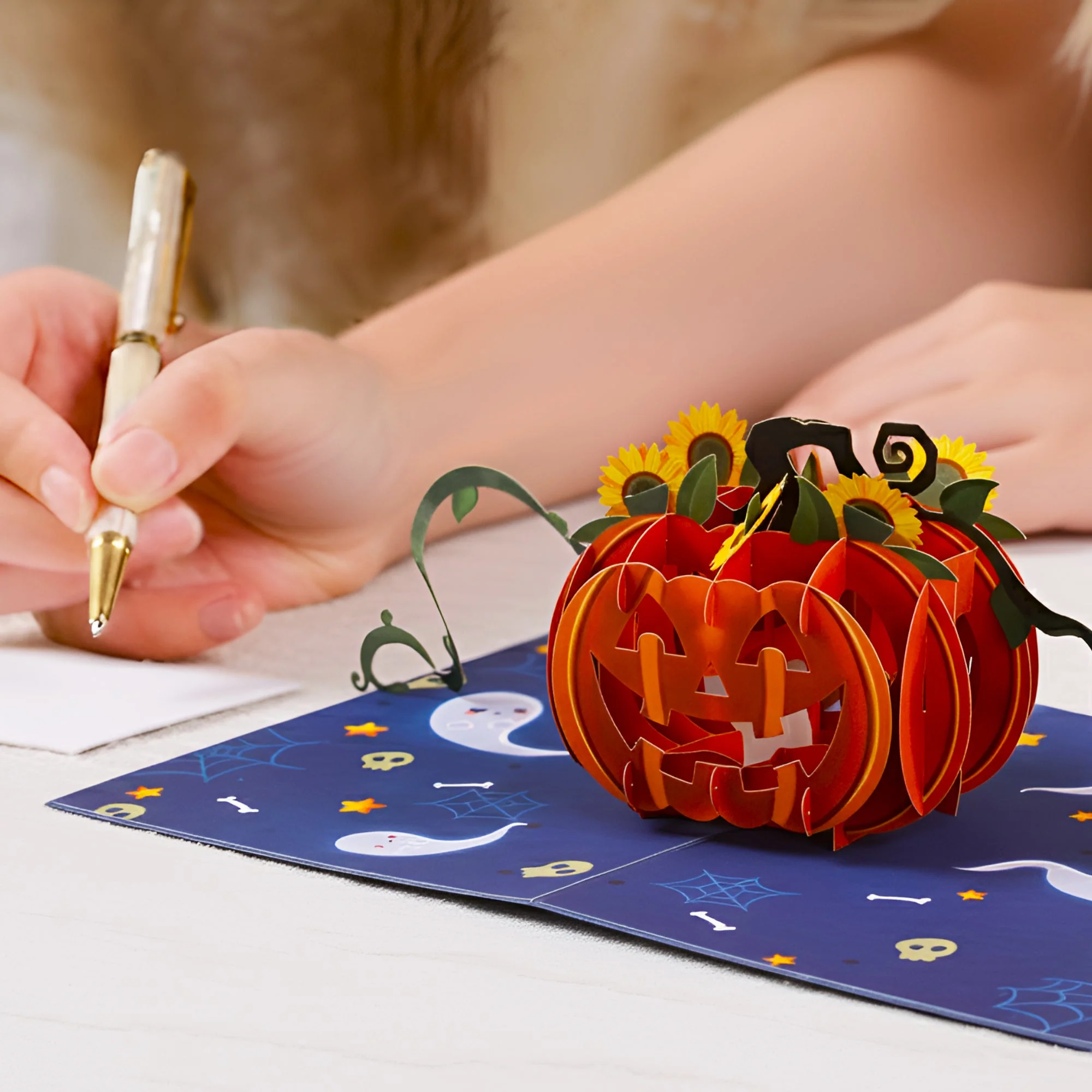 Paper Love Halloween Pumpkin Pop Up Card - Image 3