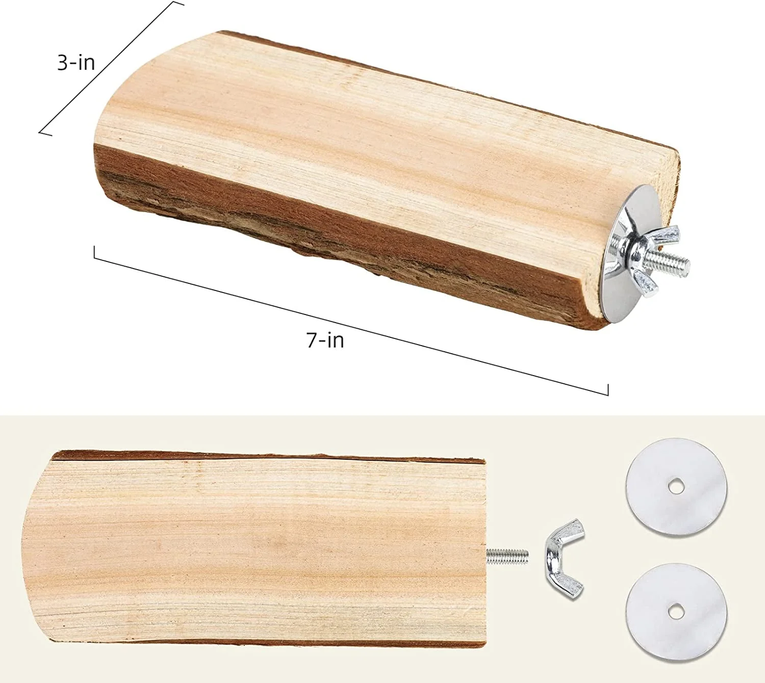 Parrot Cage Perch, Wooden Platform for Birds (2 Packs) - Image 2