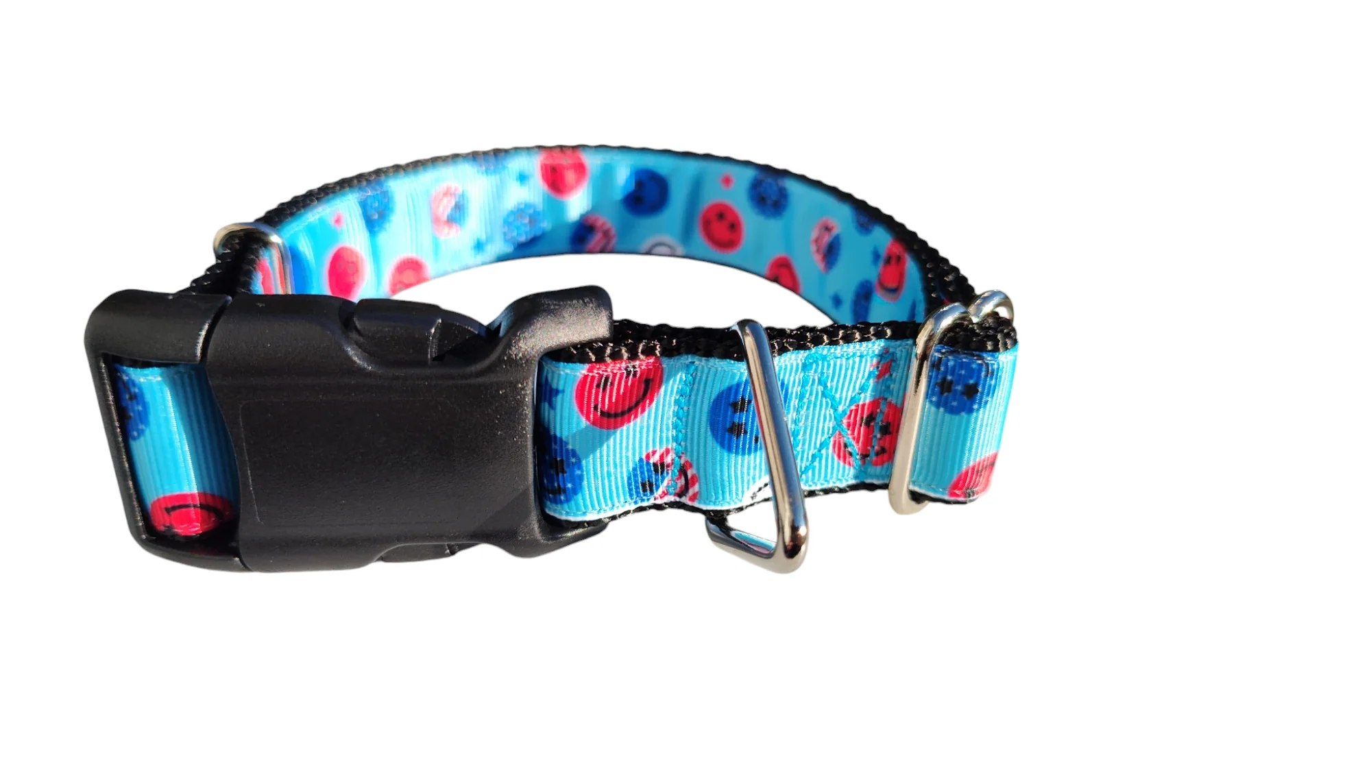 Patriotic Smiley Faces Nylon Dog Collar - Image 4