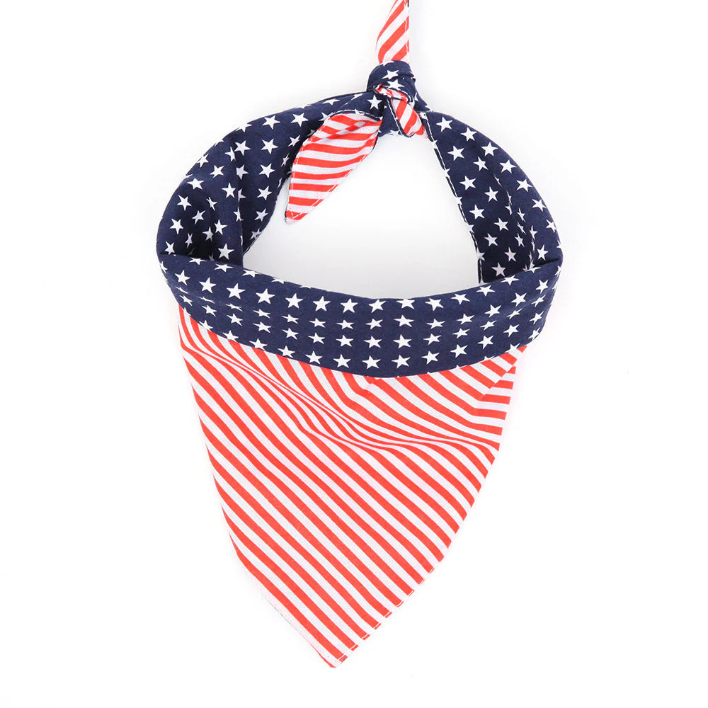 Patriotic Stars and Stripes Dog Bandana - Image 2